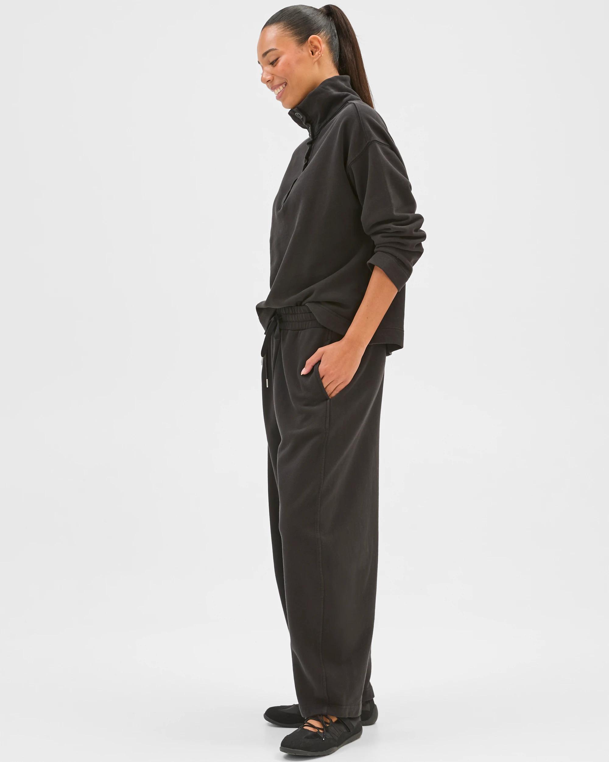 4 Target Woman Australian Cotton Barrel Leg Jogger Pants WASHED BLACK, 4 of 7
