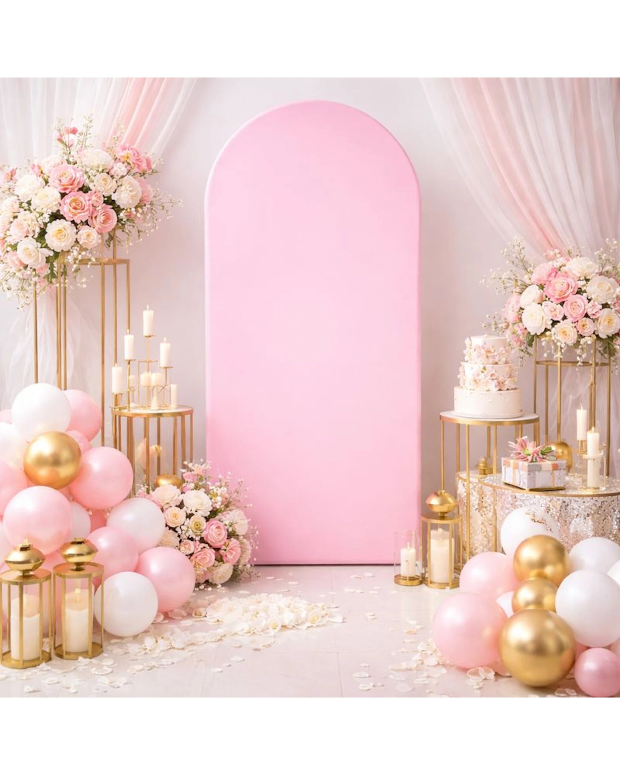 2 Party Maker Arch Stand Backdrop Cover Pastel - Pink, 2 of 4