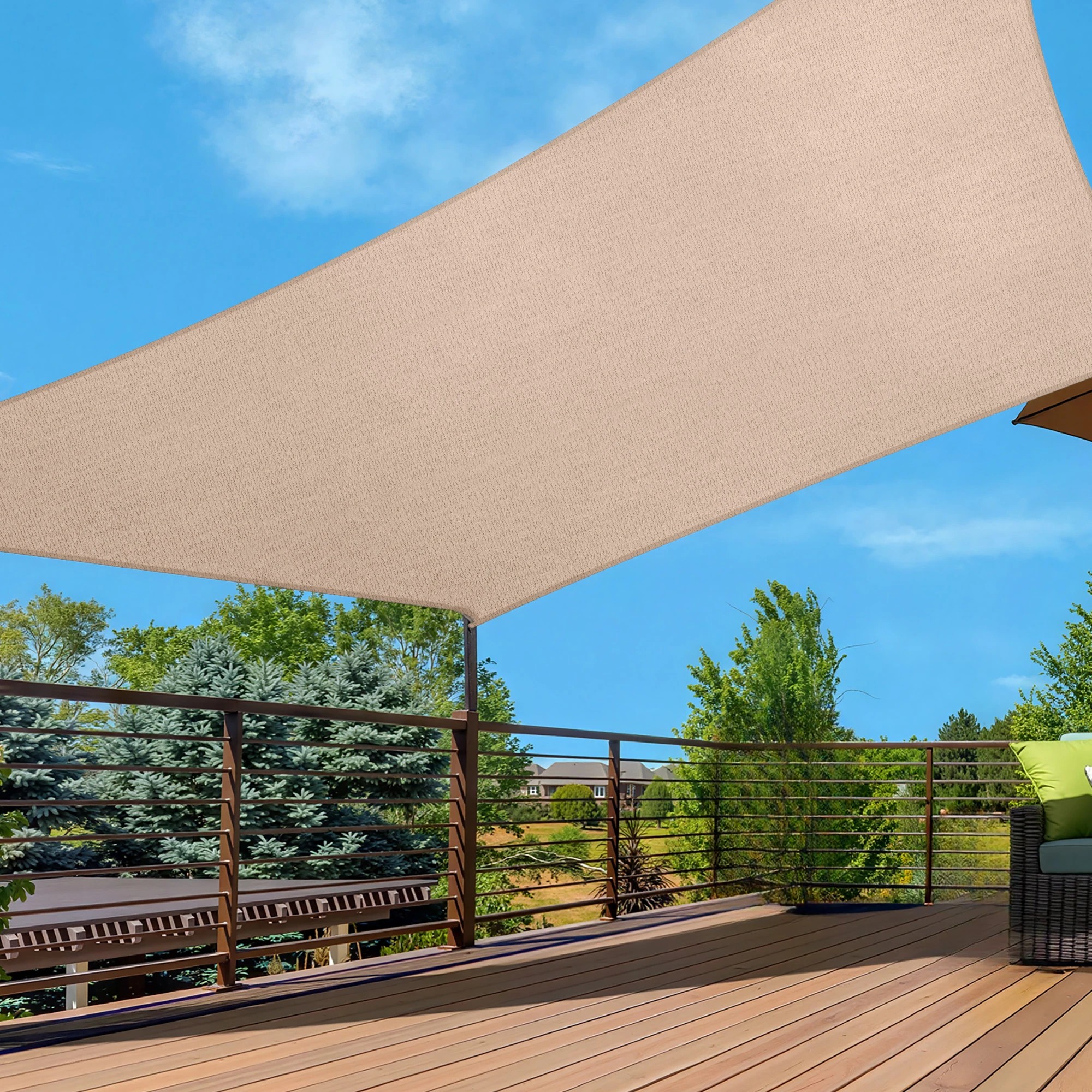 2 Instahut Sun Shade Sail Cloth 98% UV Block Outdoor Canopy Rectangle 5X9M - Blue, 2 of 9
