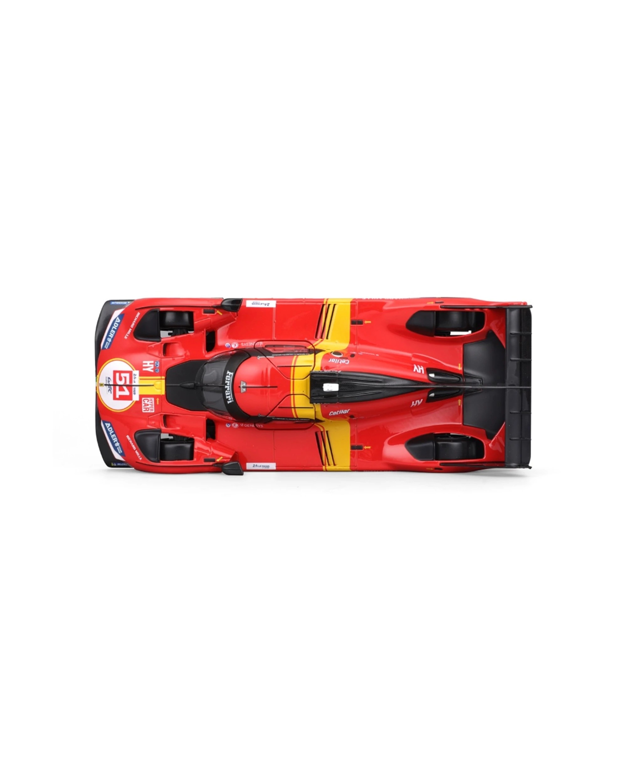 6 Bburago Model Kit 2023 Ferrari 499 LMH Lemans Champ Race Car - Multi, 6 of 6