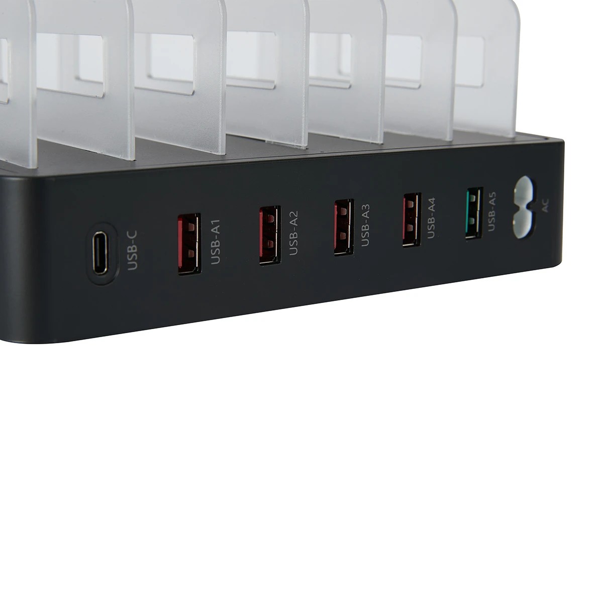 7 6 Port USB Charger Stand - Black, 7 of 10