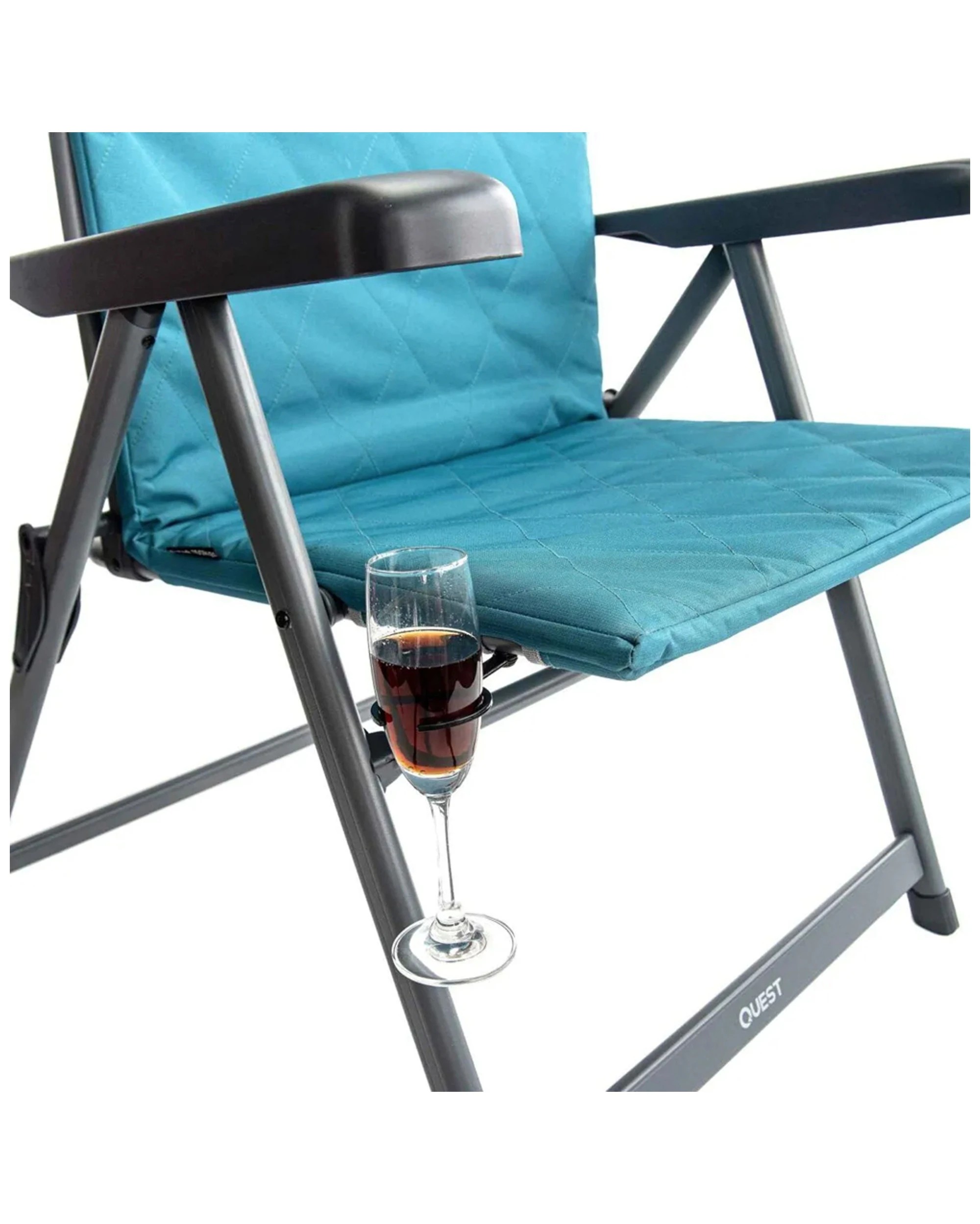 6 Quest Loafer XL Camp Chair Folding 7-Position Recline Aluminium Frame High Back - Blue, 6 of 7
