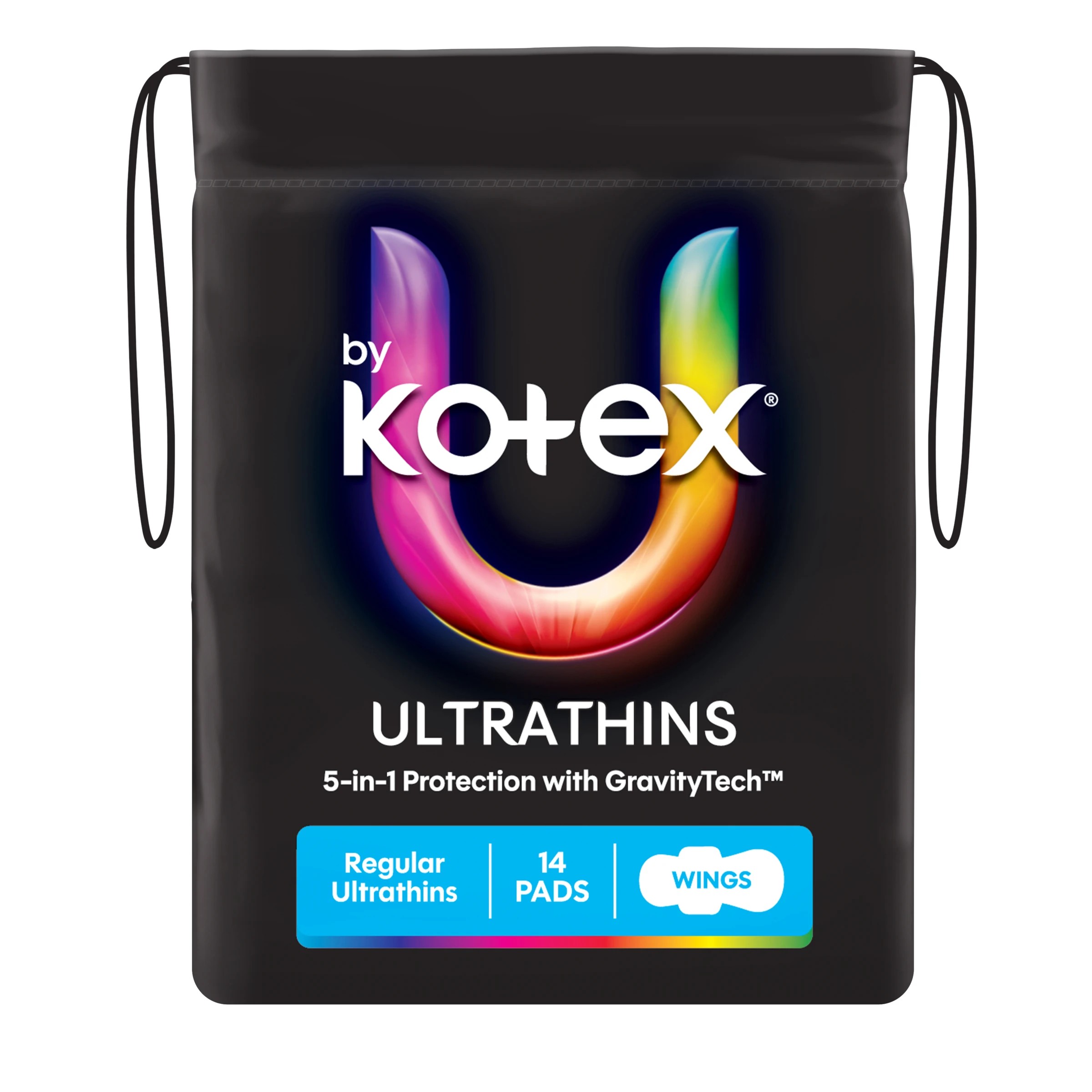 2 U By Kotex 14 Pack Ultrathin Regular Pads with Wings, 2 of 6