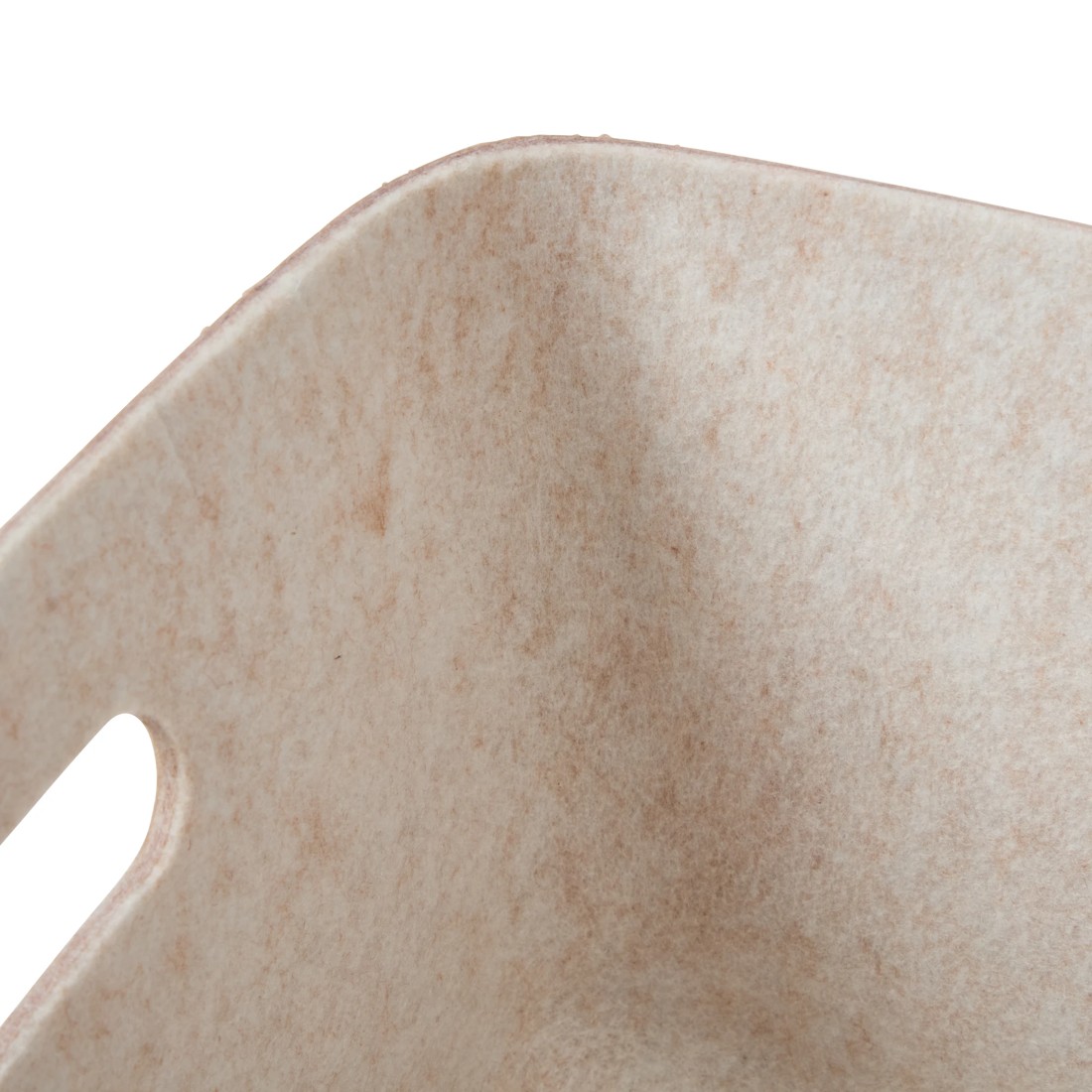 8 Two Tone Flat Felt Basket - Large, Beige, 8 of 9