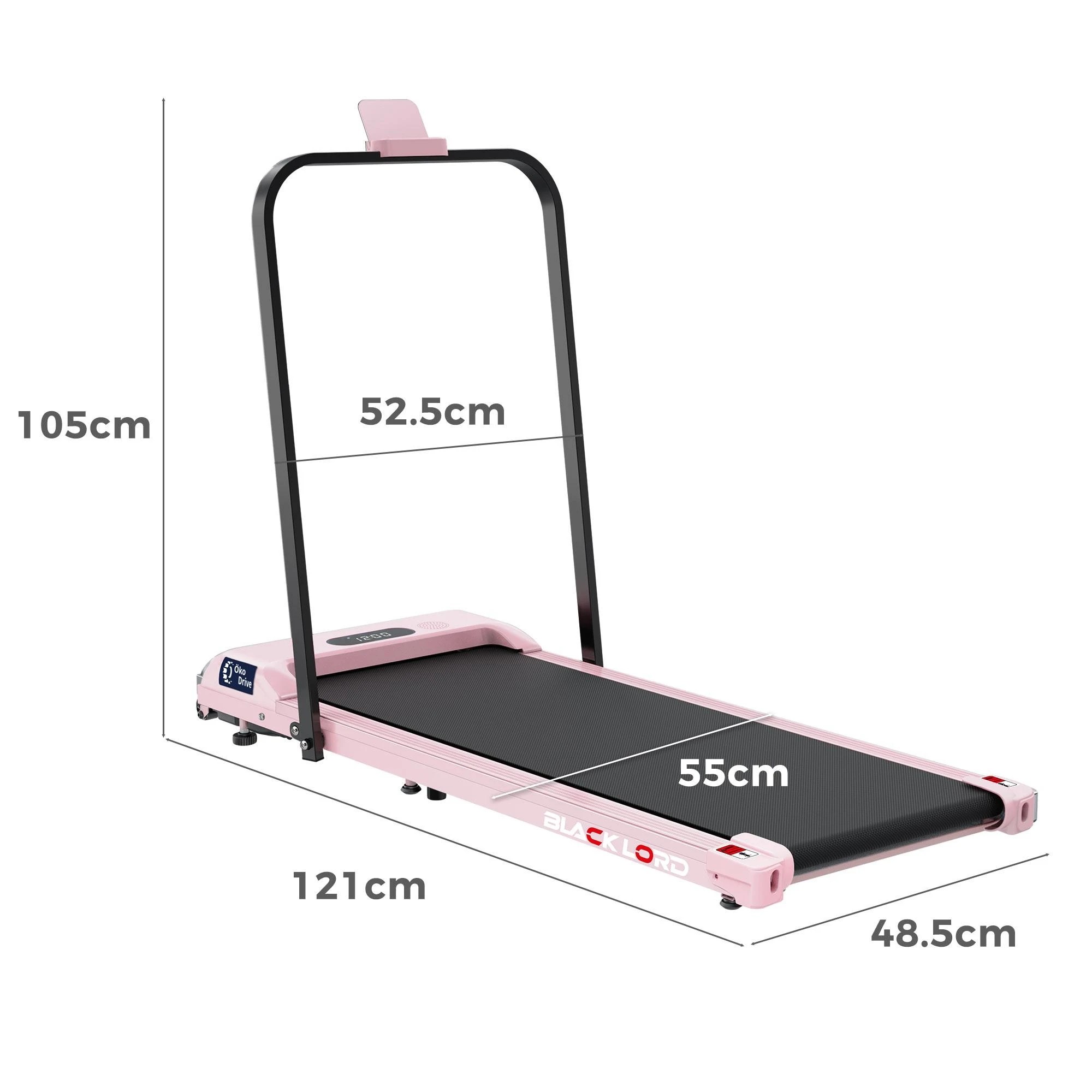 2 Black Lord Treadmill Electric Walking Pad Home Office Gym Fitness Foldable - Pink, 2 of 9