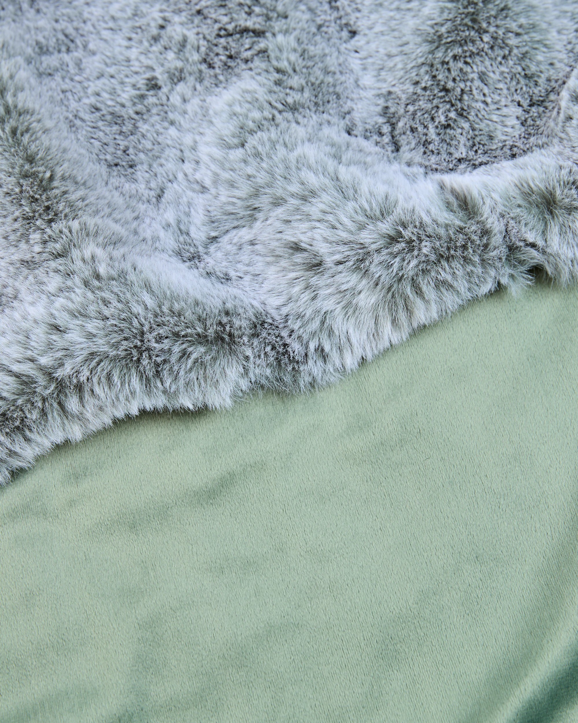 2 Target Leo Faux Fur Throw - Queen Bed - Green, 2 of 3