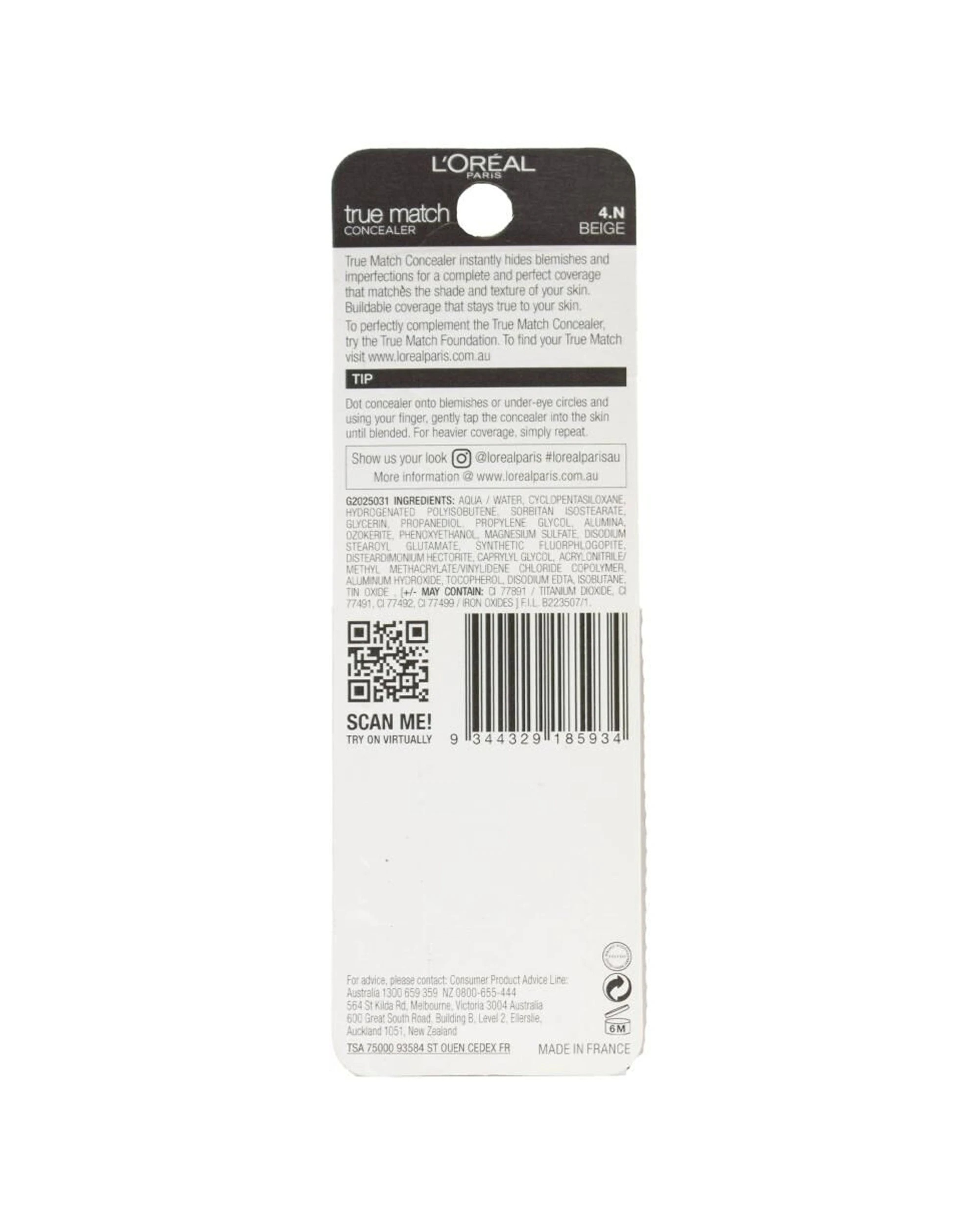 3 Loreal 2PK True Match Liquid Concealer Highly Pigmented Precise Application 4.N - Beige, 3 of 3