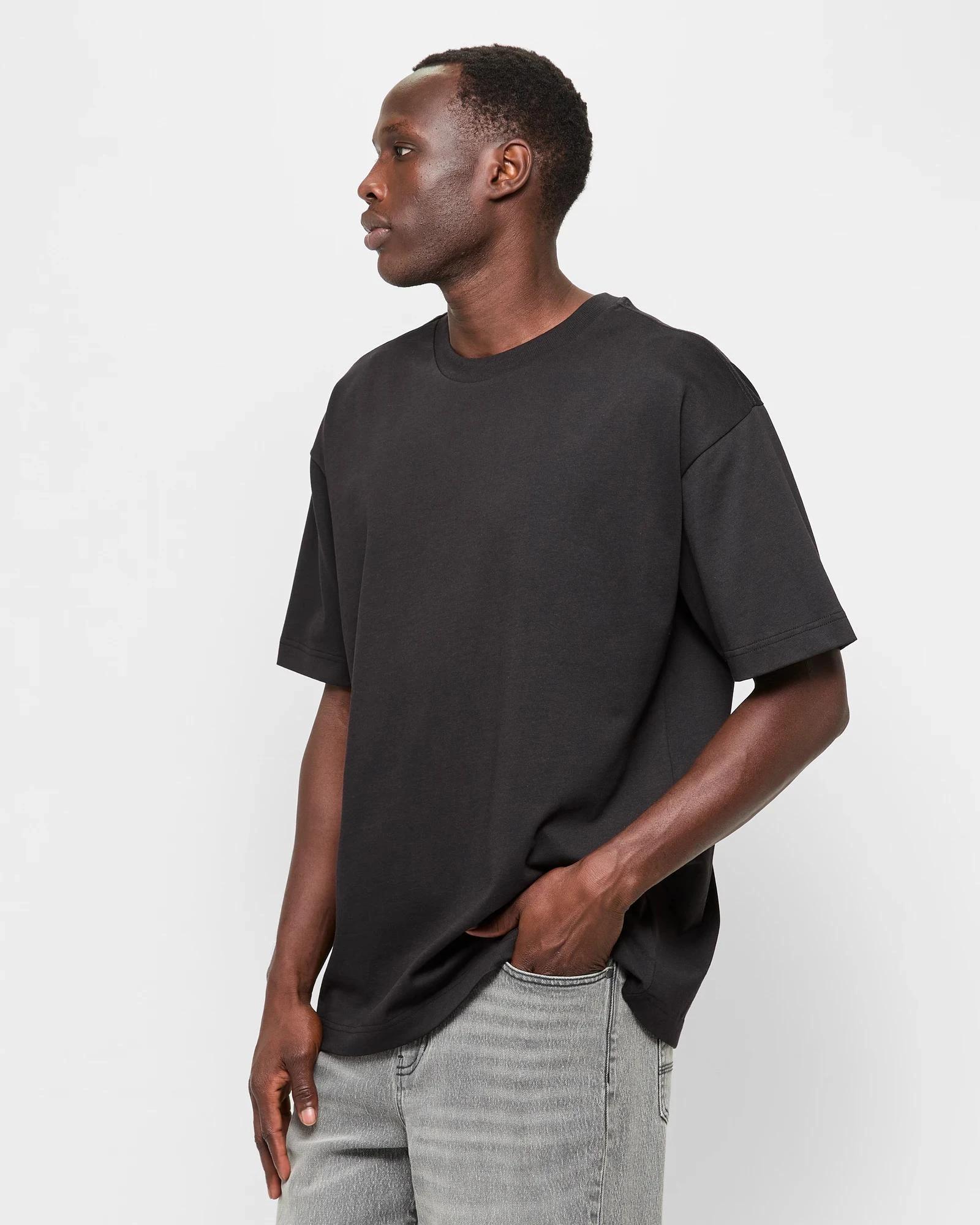 3 Commons Australian Cotton Oversized Heavy Core T-Shirt BLACK, 3 of 7