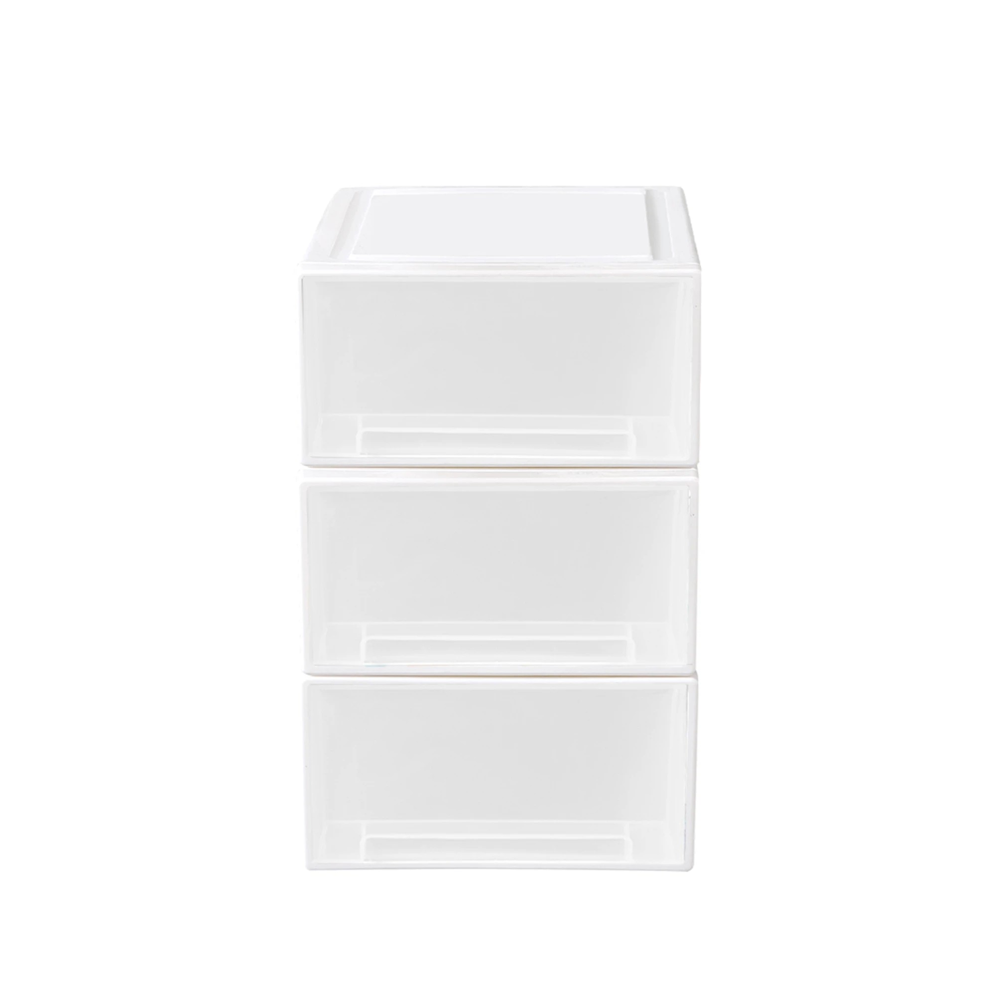 1 Traderight 3 Pcs 17L Multi Purpose Storage Bin Box with Drawer - White, 1 of 7
