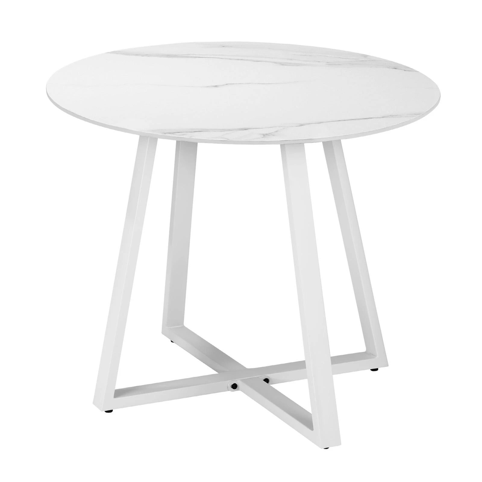 1 Livsip Outdoor Dining Marble Table Patio Furniture Sintered Stone Top 90cm
 - White, 1 of 10