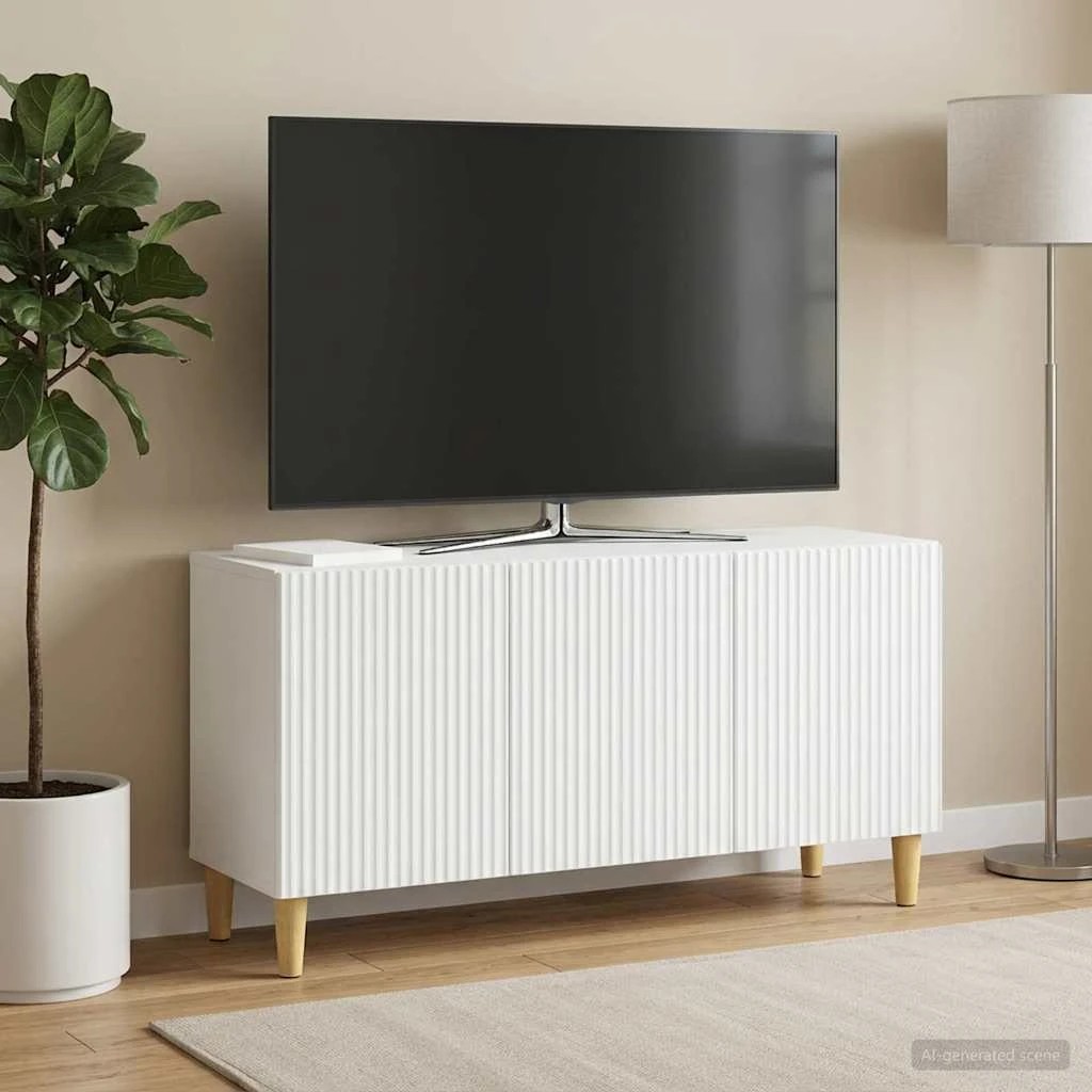 3 vidaXL Modern TV Cabinet Ample Storage - White, 3 of 9
