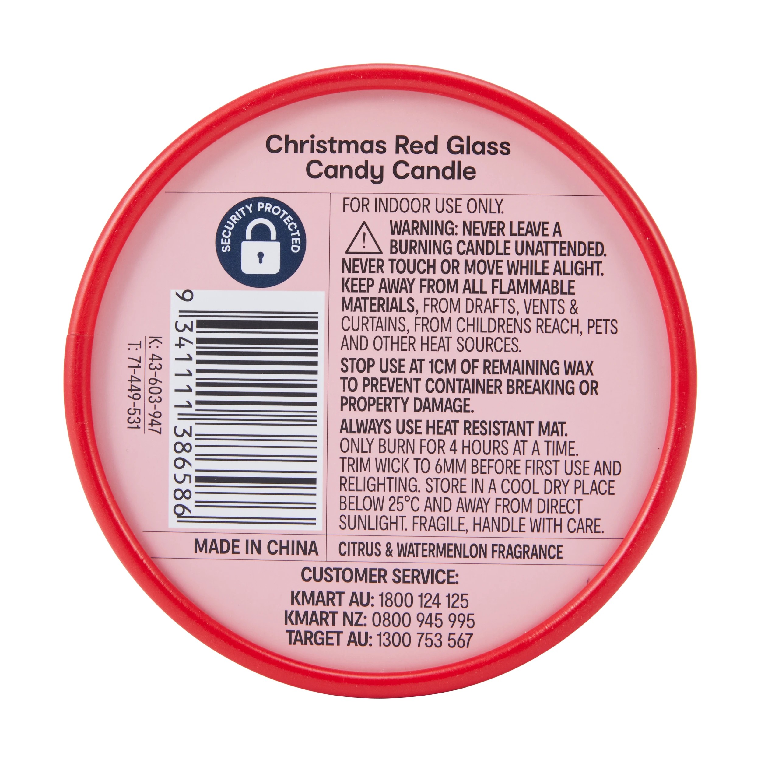 6 Christmas Red Glass Candy Candle, 6 of 6