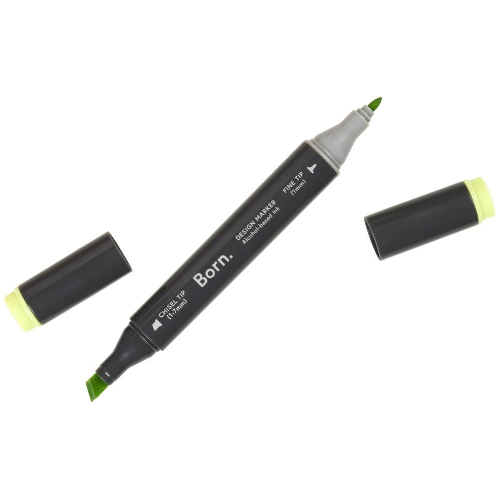 3 Born Professional Dual-Tip Artist Marker Yellow Green G289, 3 of 4