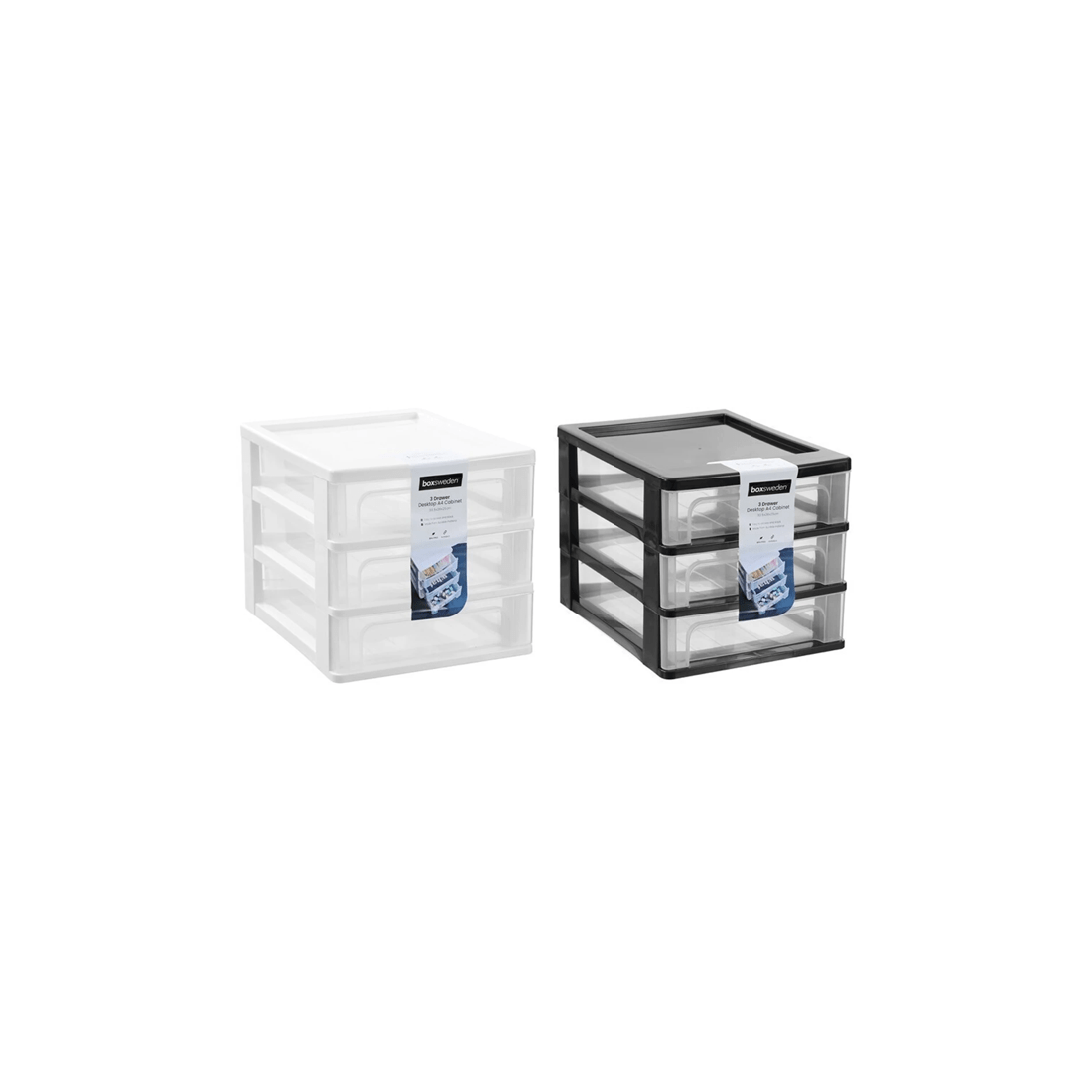 3 Boxsweden 2PK Boxsweden A4 Desktop 3-Drawer Unit Desktop Storage Organiser
 - multi, 3 of 9