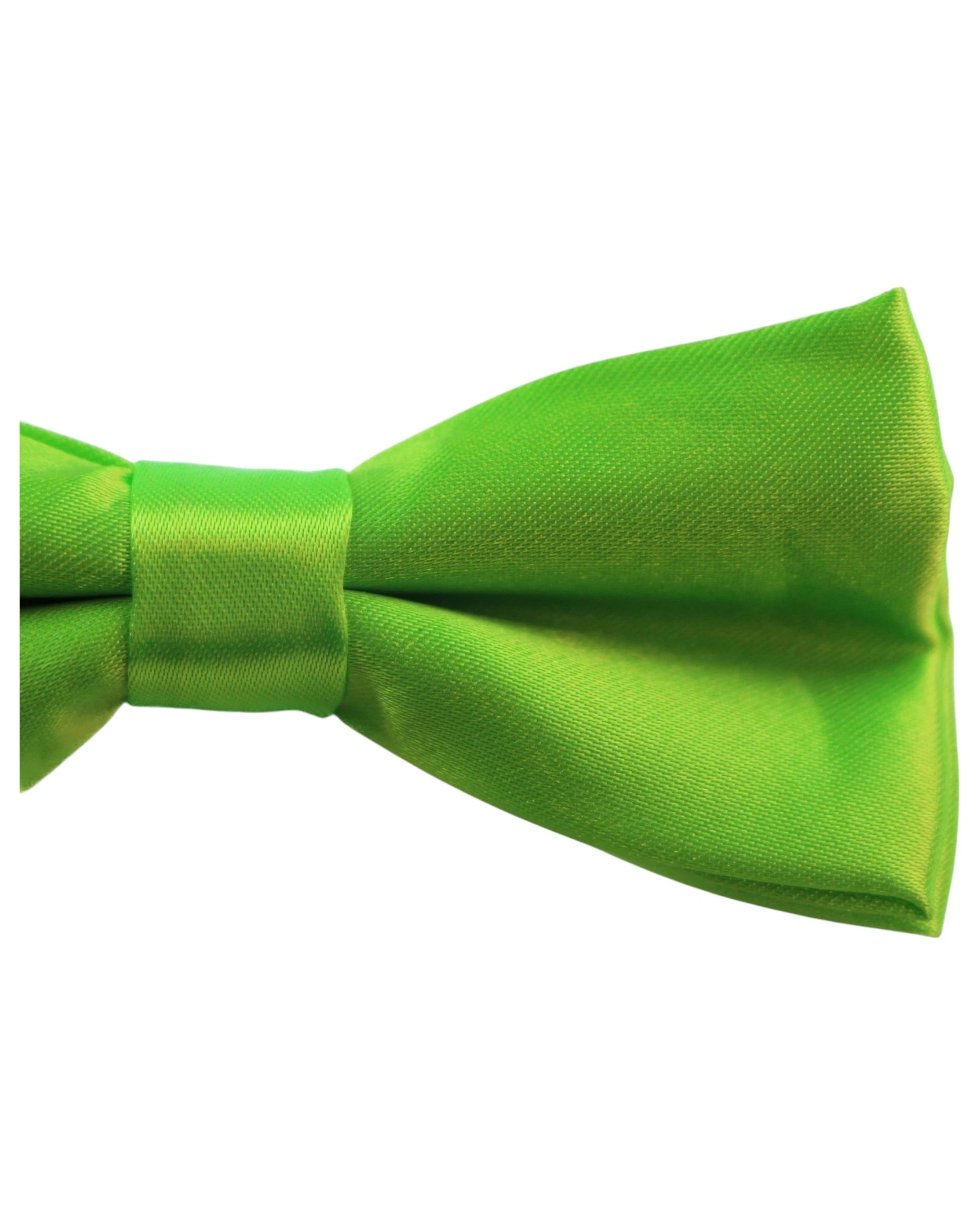 3 Zasel Boys Fluro Green Plain Bow Tie, 3 of 3