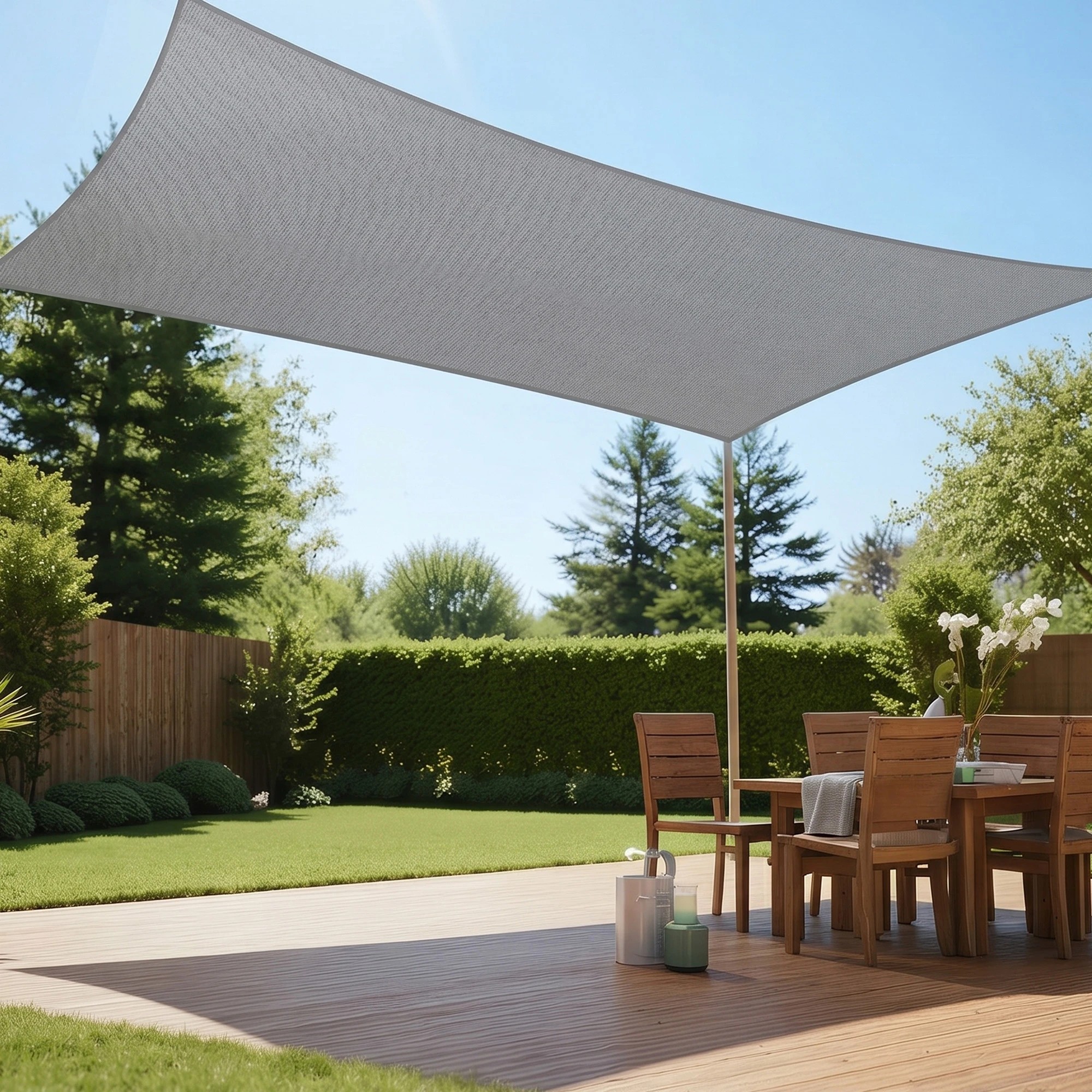 2 Instahut Sun Shade Sail Cloth 98% UV Block Outdoor Canopy Rectangle 2X5M - Grey, 2 of 8