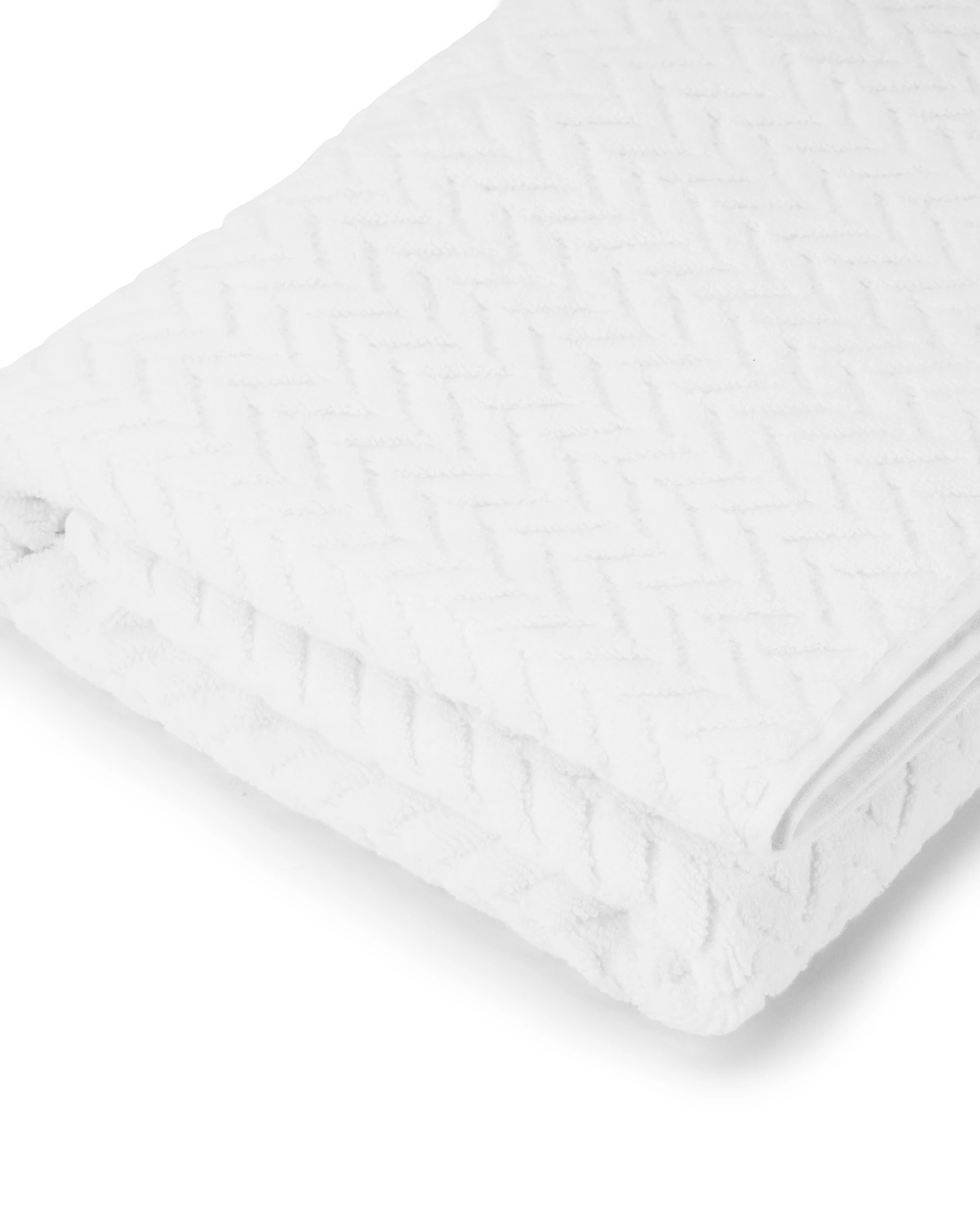 4 Chevron Cotton Bath Sheet - White, 4 of 6