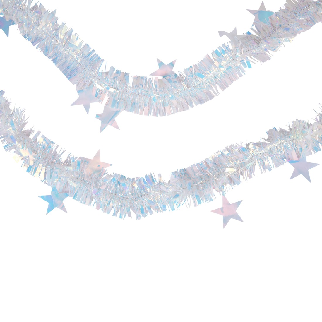 3 6m Iridescent Star Christmas Tinsel, 3 of 3