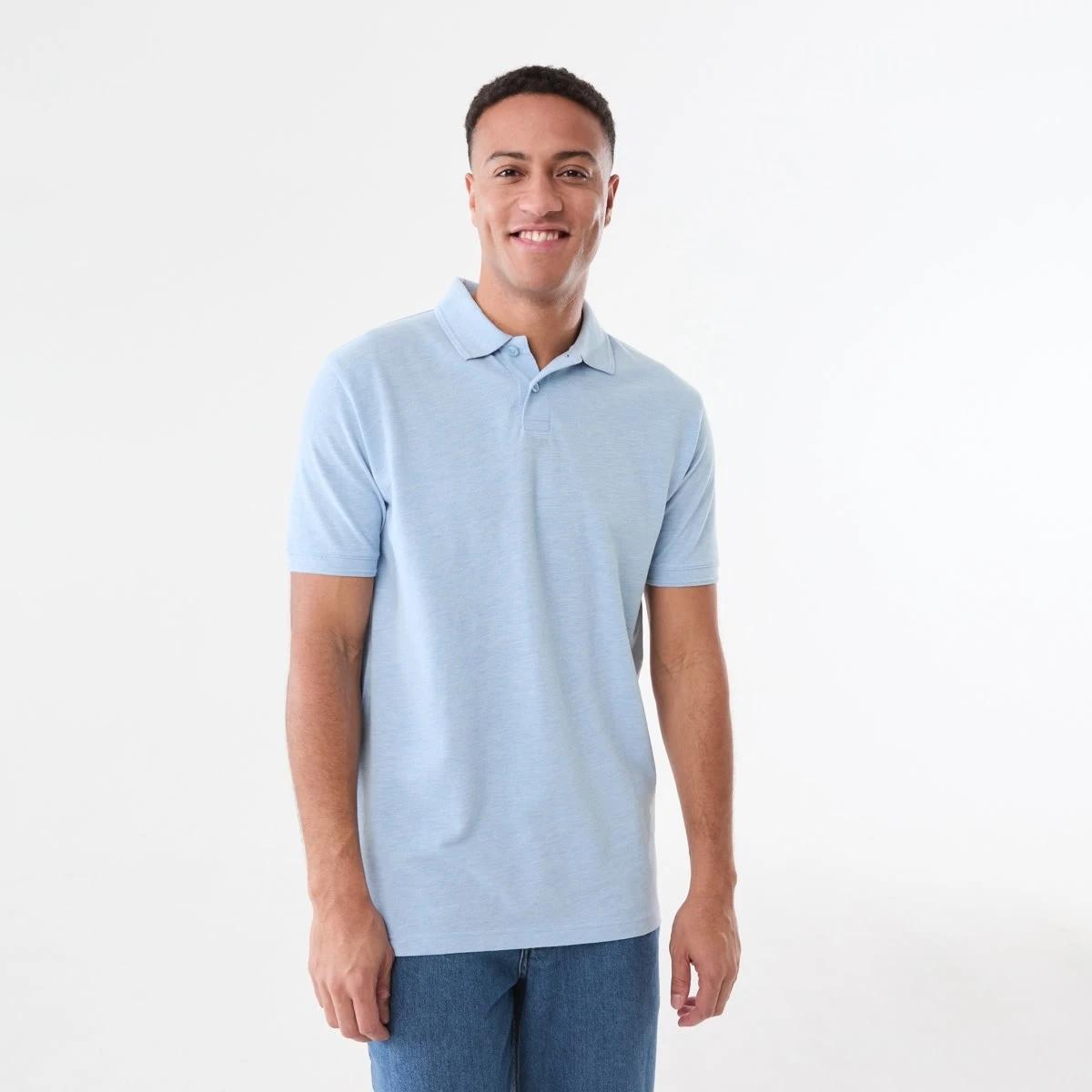 1 Pique Polo Shirt FOG BLUE MARLE, 1 of 5