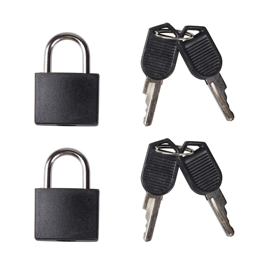 1 2 Key Travel Locks - Black, 1 of 3