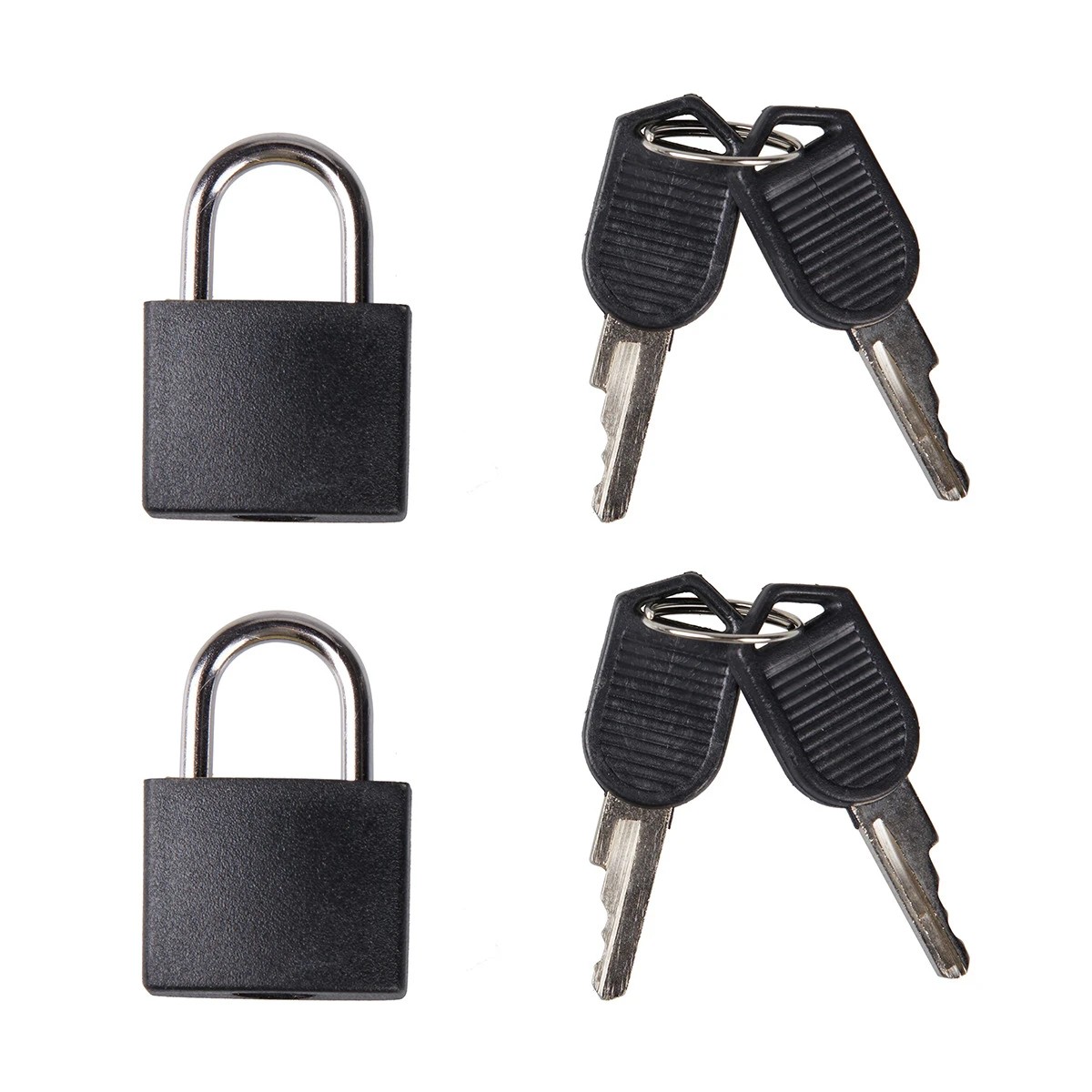 1 2 Key Travel Locks - Black, 1 of 3