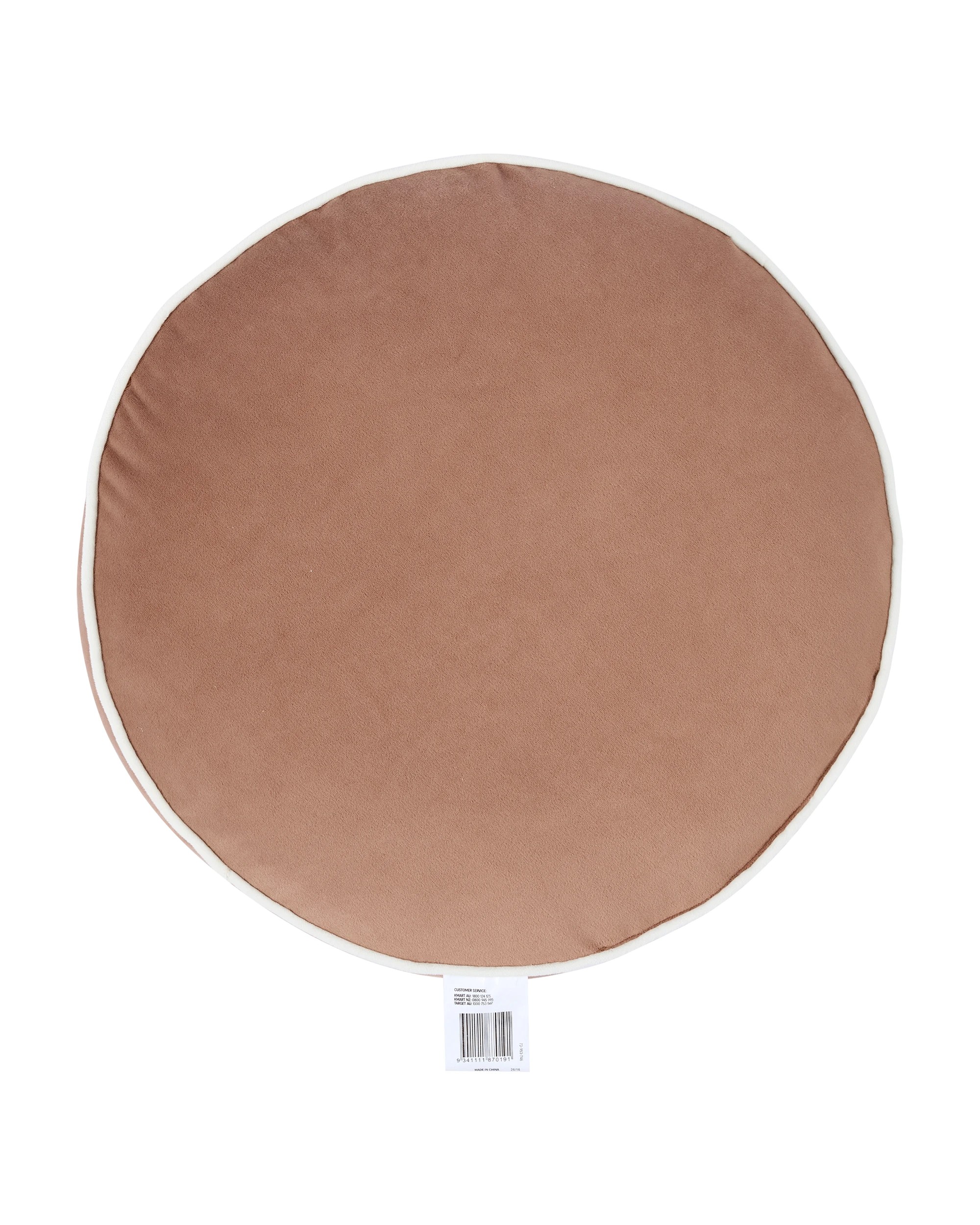 6 40cm Velvet Round Cushion - Mocha, 6 of 6