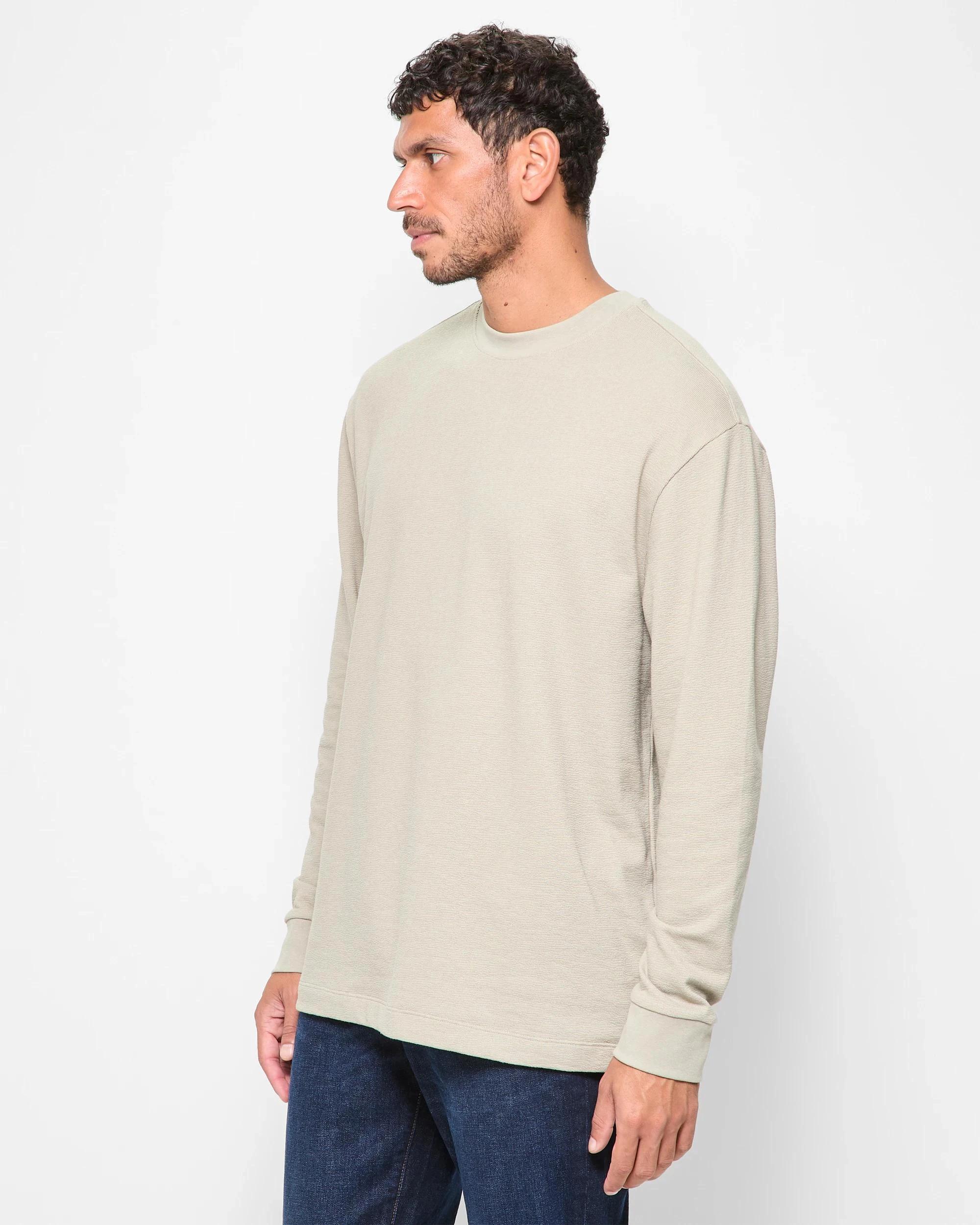 3 Target Australian Cotton Blend Long Sleeve Textured T-Shirt FOG, 3 of 5
