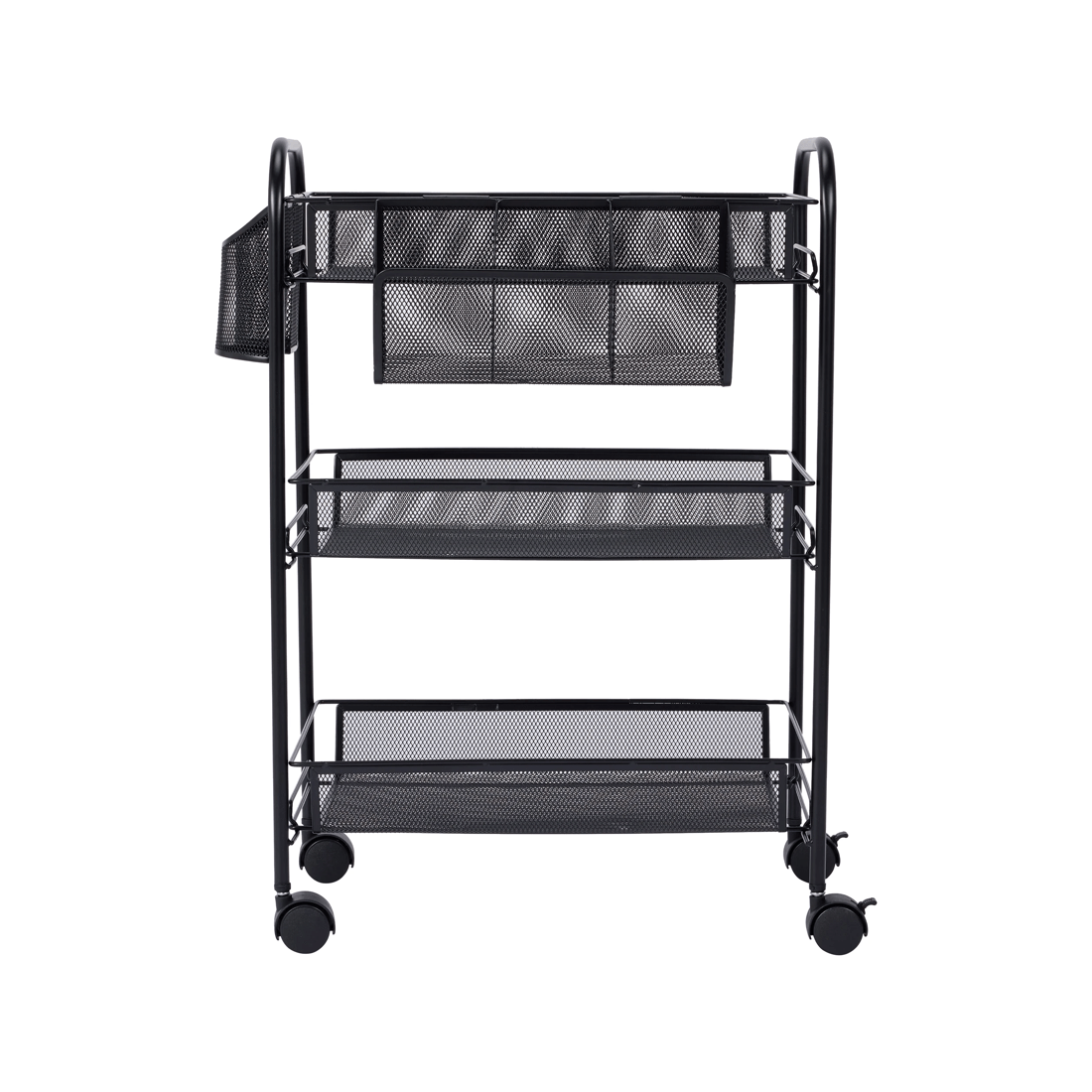 2 3 Tier Metal Trolley - Black, 2 of 9