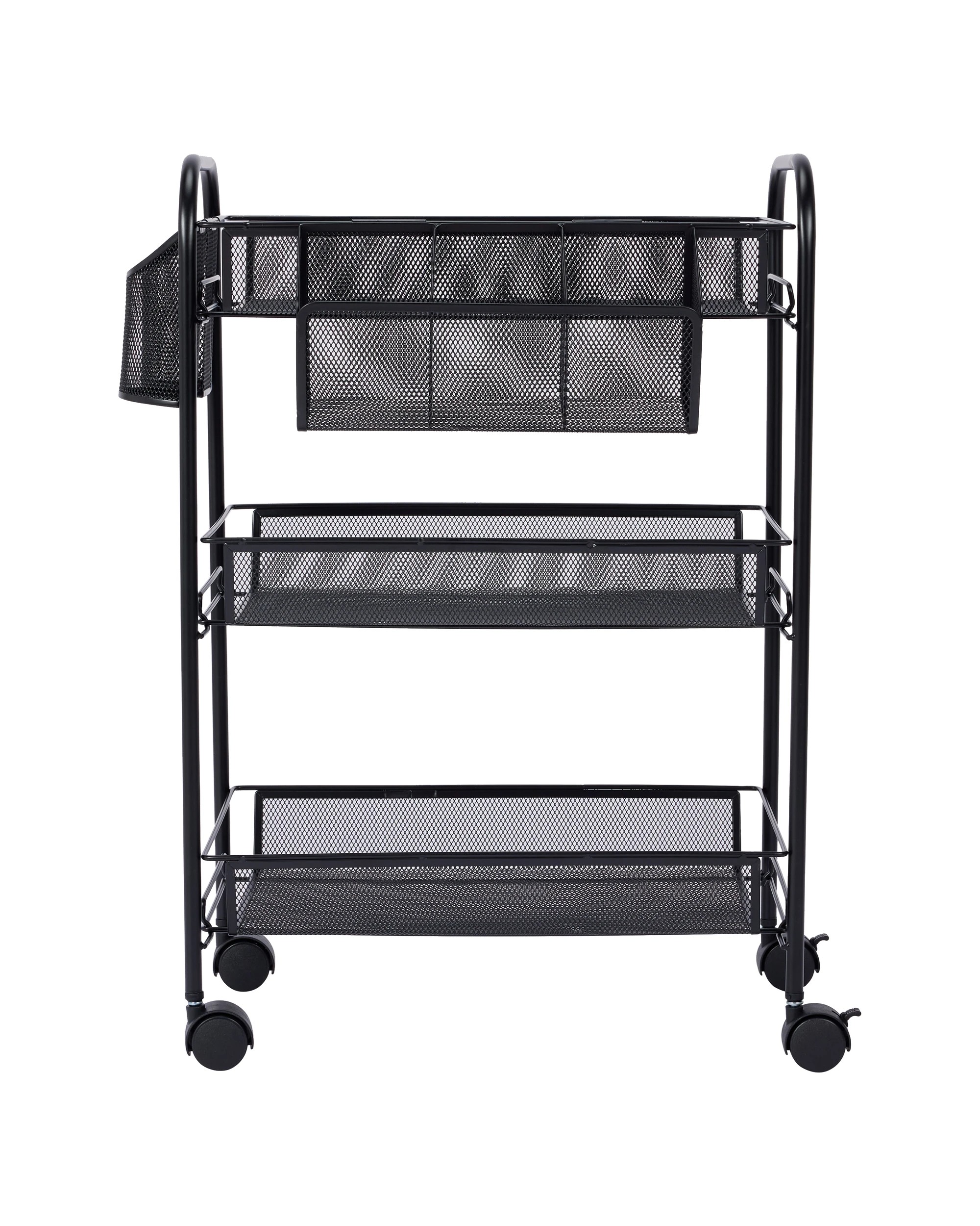 2 3 Tier Metal Trolley - Black, 2 of 9
