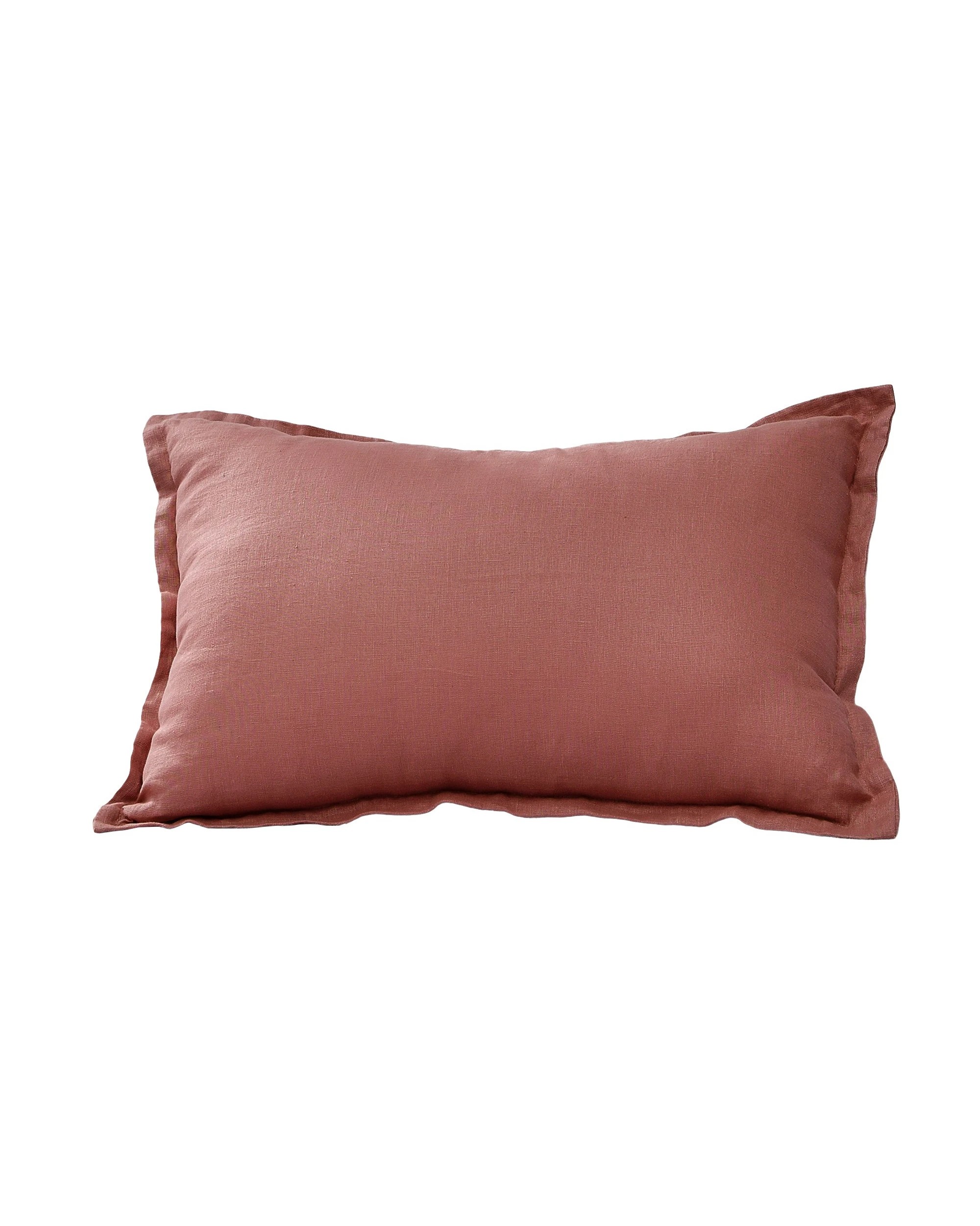 1 Natural Home ARDENNE Washed French Linen Rectangular Cushion with Oxford Edge 40x60cm - Clay, 1 of 9