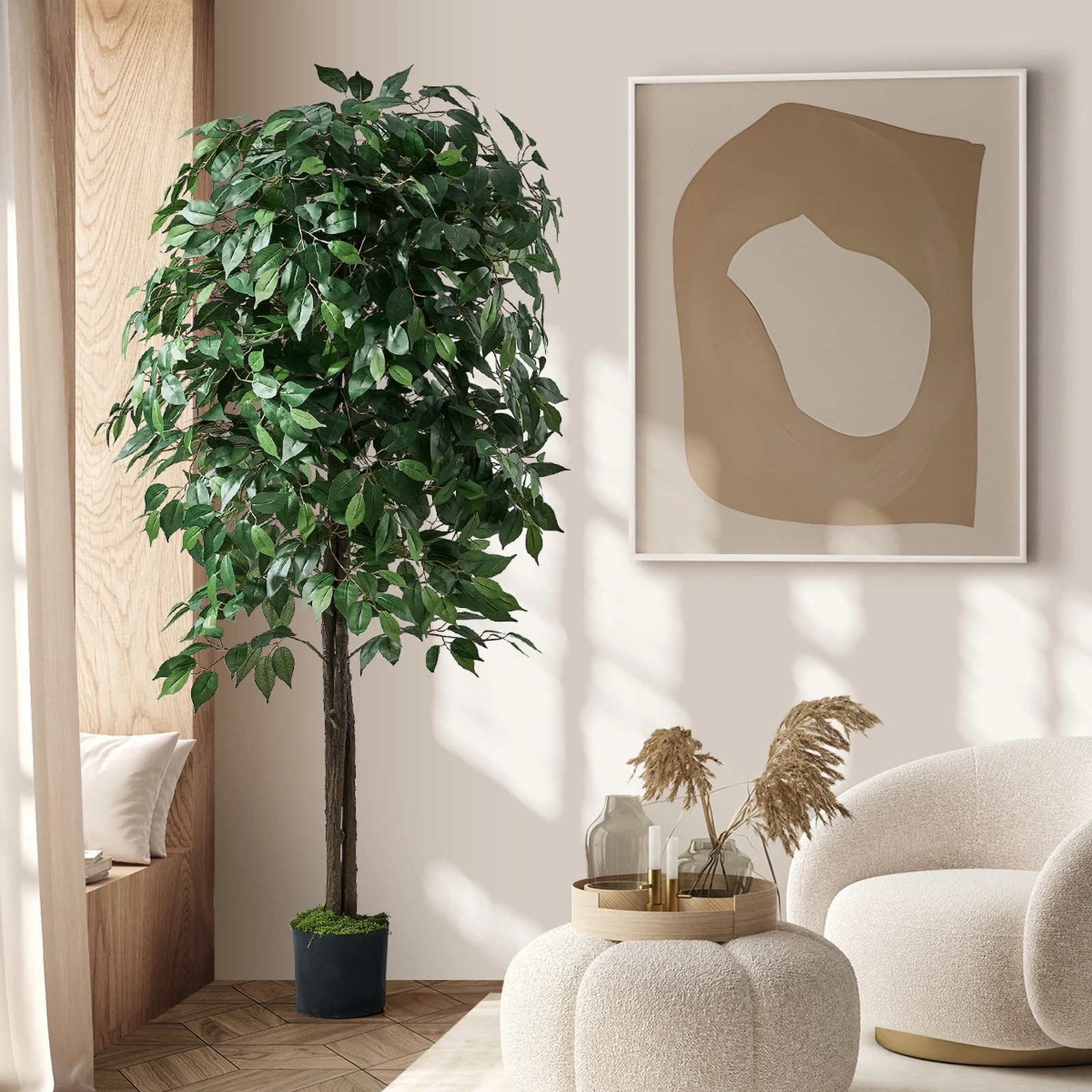 4 Livsip 180cm Artificial Ficus Tree - Green, 4 of 10