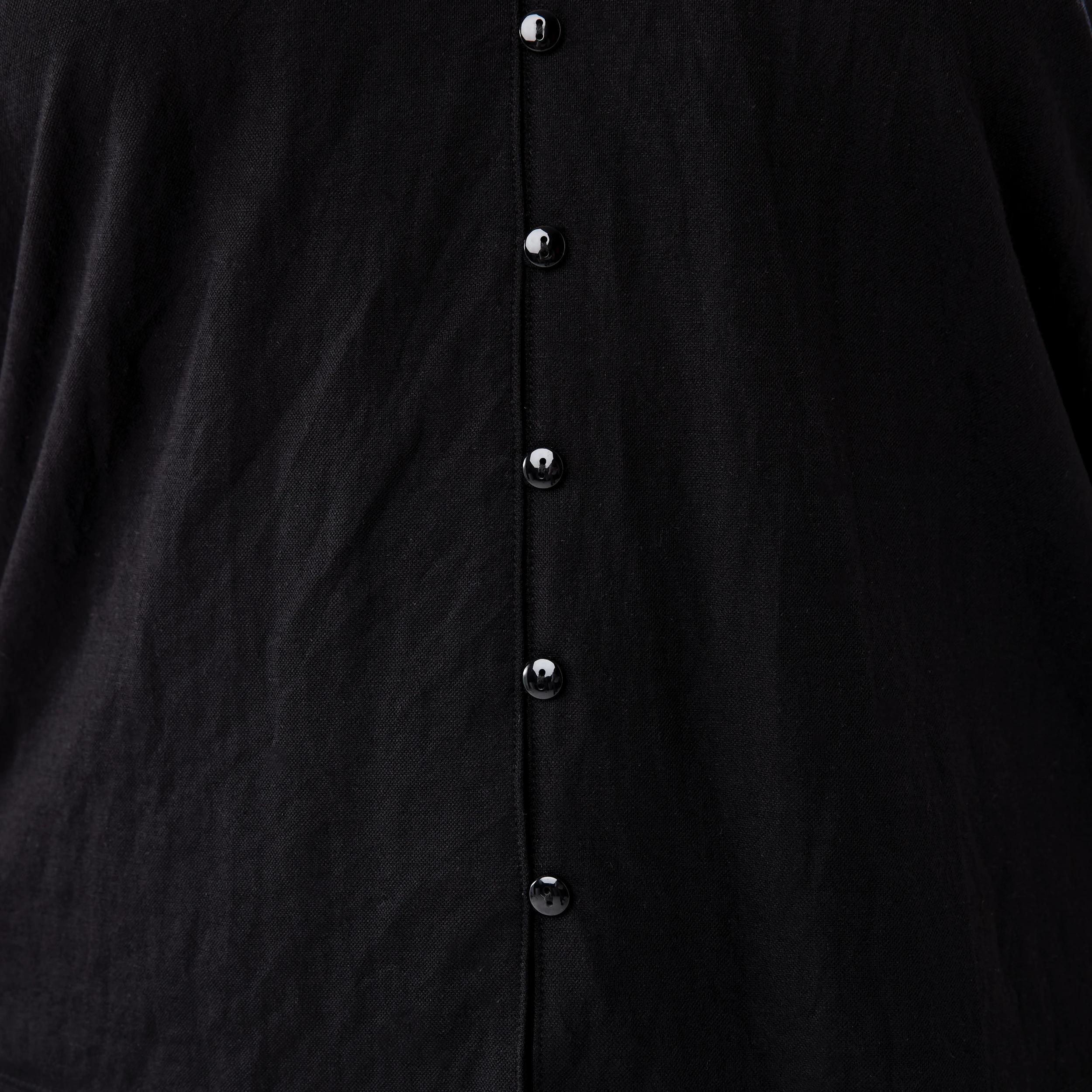 6 Short Sleeve Button Detail Top BLACK, 6 of 6