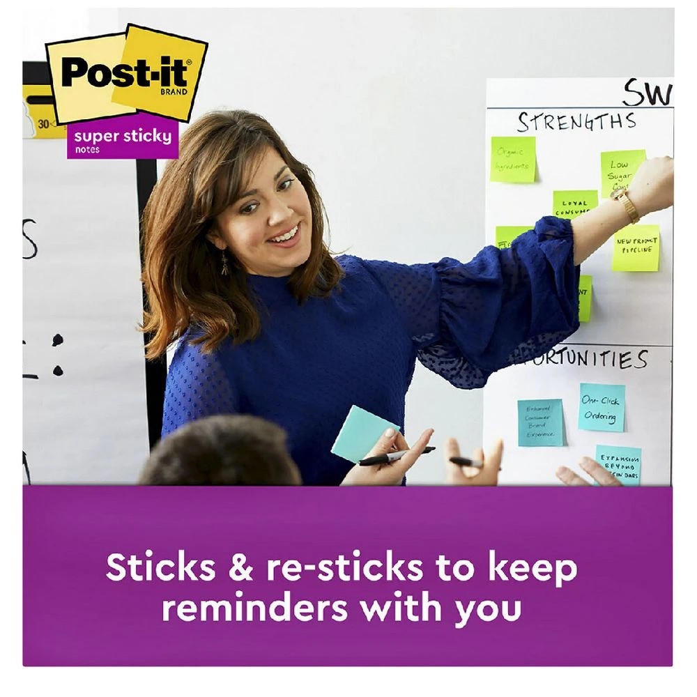 4 Post-it Super Sticky Dispenser Notes 76mm Energy Boost 6 Pack, 4 of 9