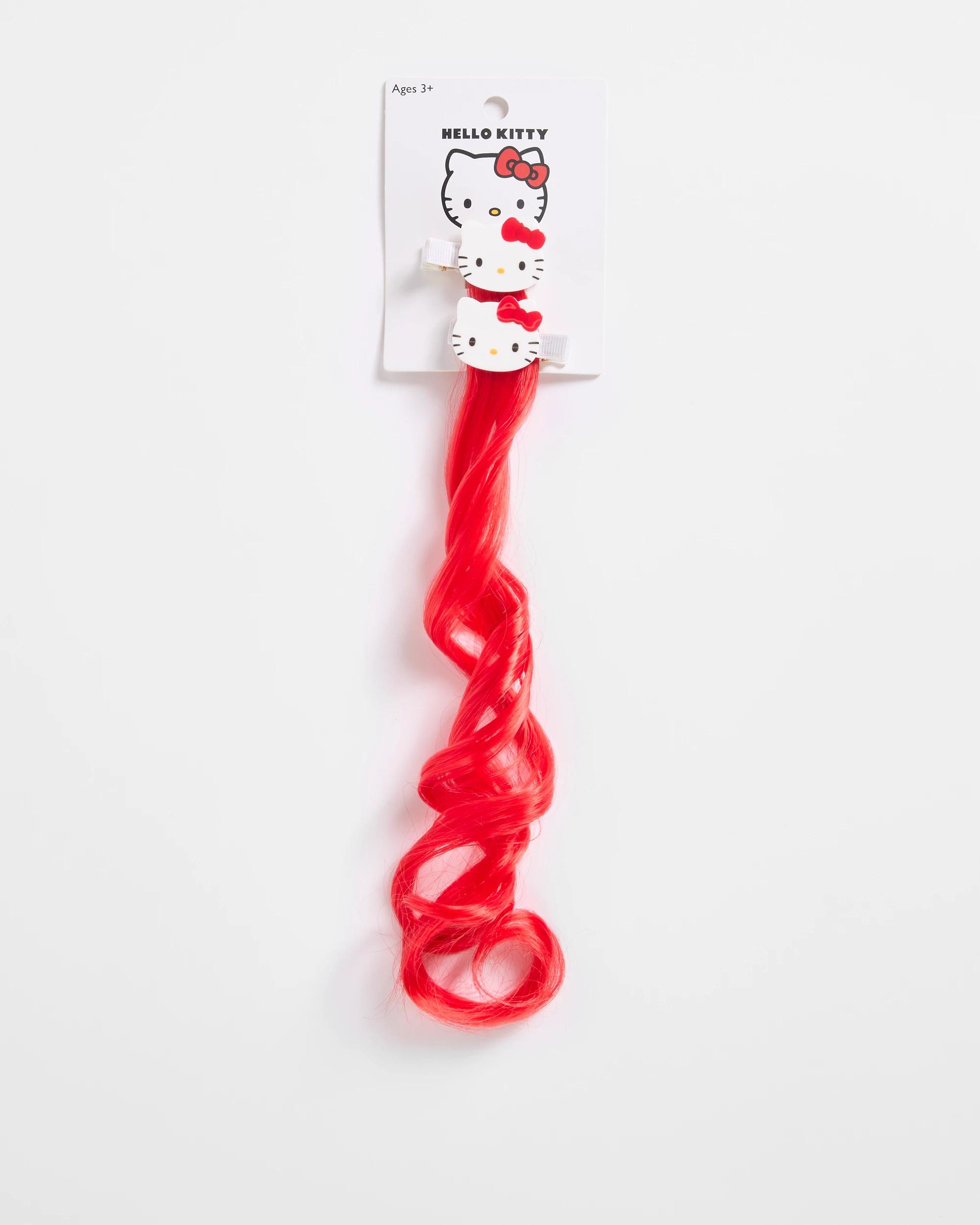 3 Kids Licensed Hello Kitty 2 Pack Faux Hair Clips RED, 3 of 3