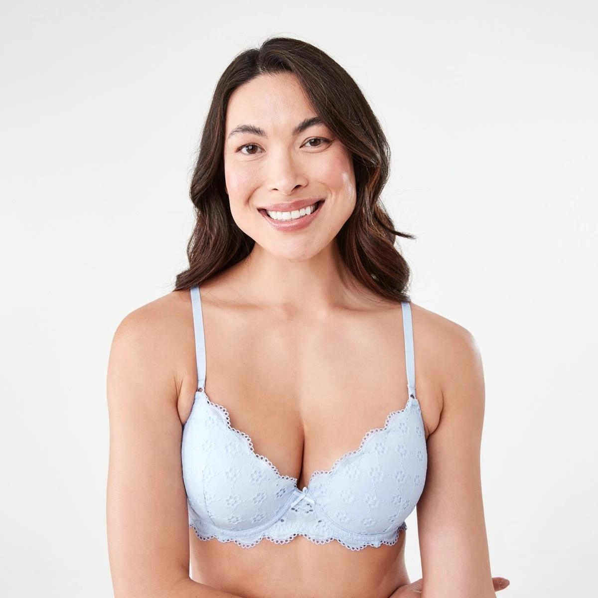 1 Co-ordinated Broderie T-shirt Bra HALOGEN BLUE, 1 of 6