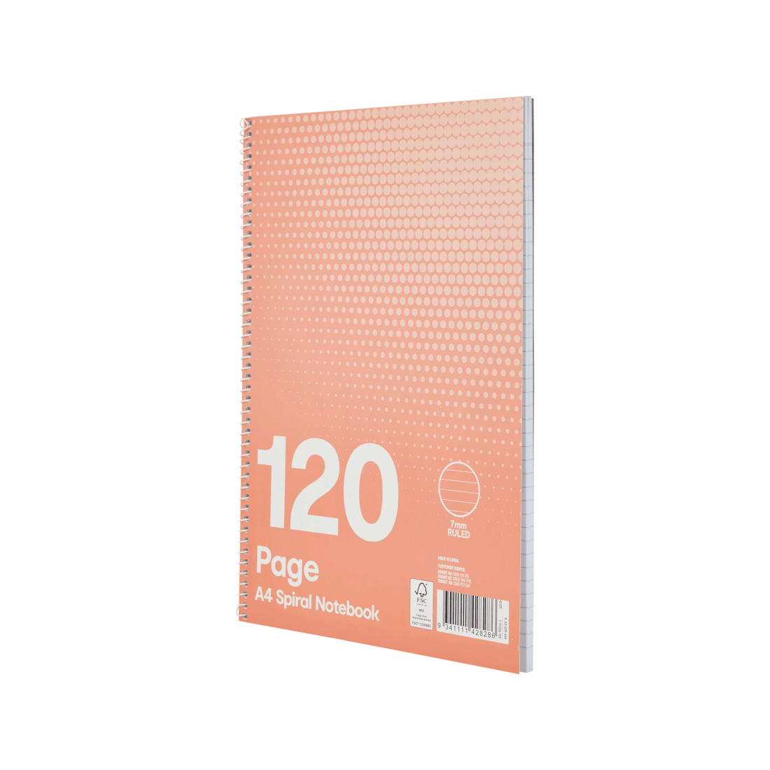 3 120 Page A4 Spiral Notebook - Pink, 3 of 4