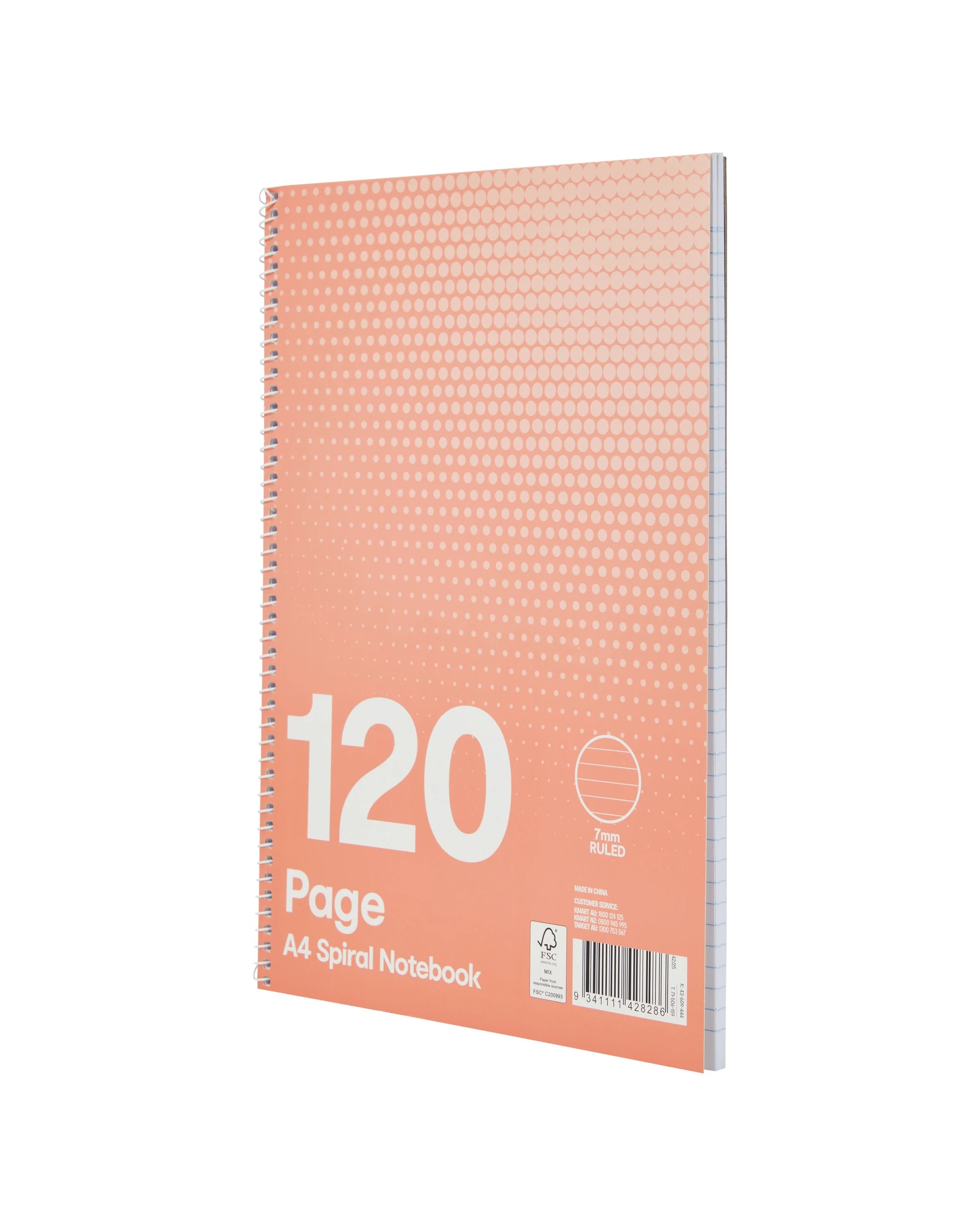 3 120 Page A4 Spiral Notebook - Pink, 3 of 4