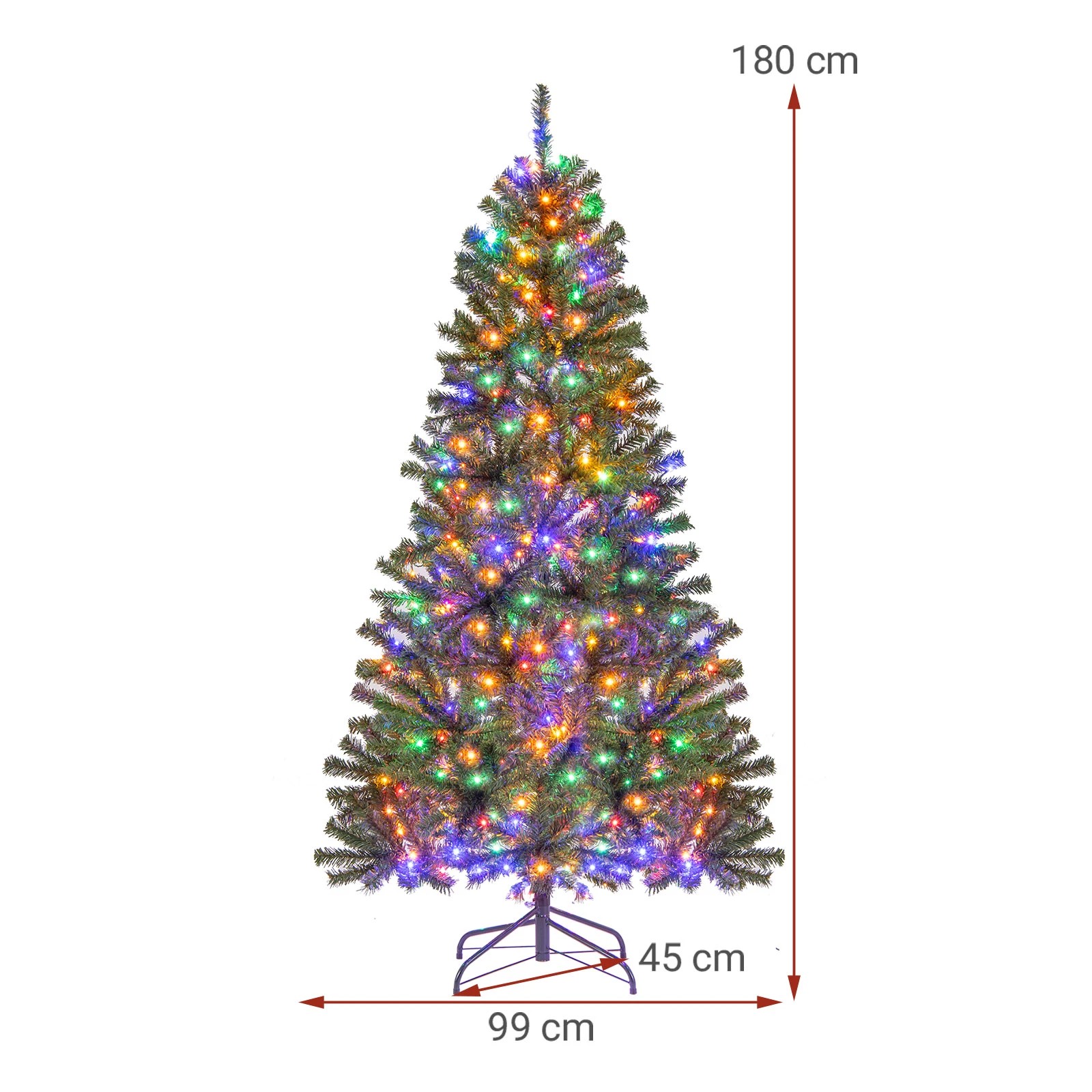 2 Costway 1.8M Pre-Lit Artificial Christmas Tree w/800 Multicolored LEDs Hinged Holiday Xmas Tree, 2 of 6