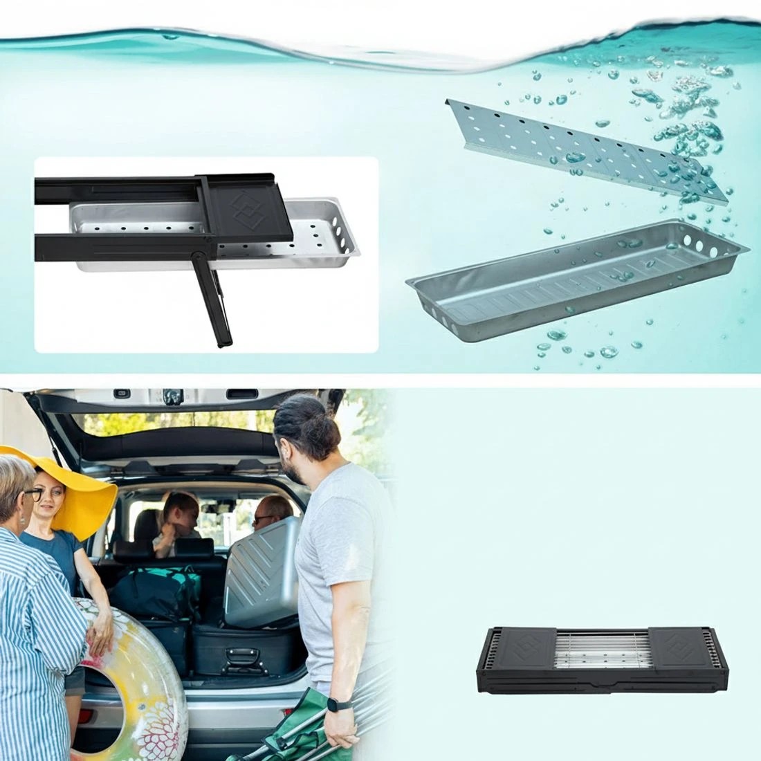 5 Grillz  BBQ Grill Smoker Portable Barbecue Outdoor Foldable Camping - Black, 5 of 6