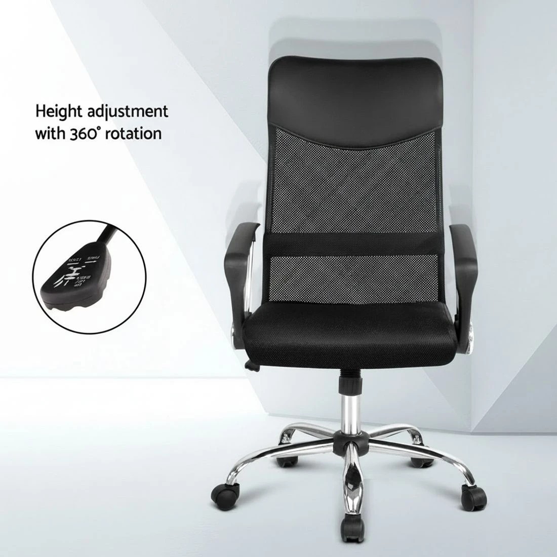 4 Artiss Mesh Office Chair High Back - Black, 4 of 8