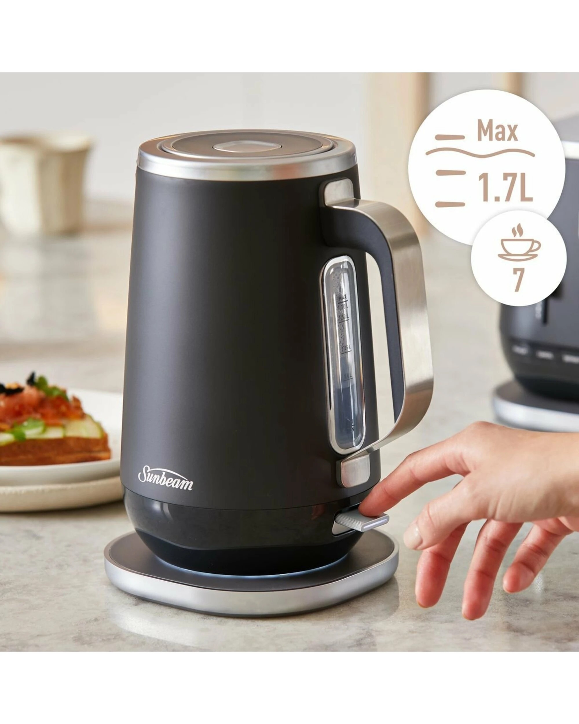 3 Sunbeam Kyoto City Collection 1.7L Kettle Black, 3 of 5