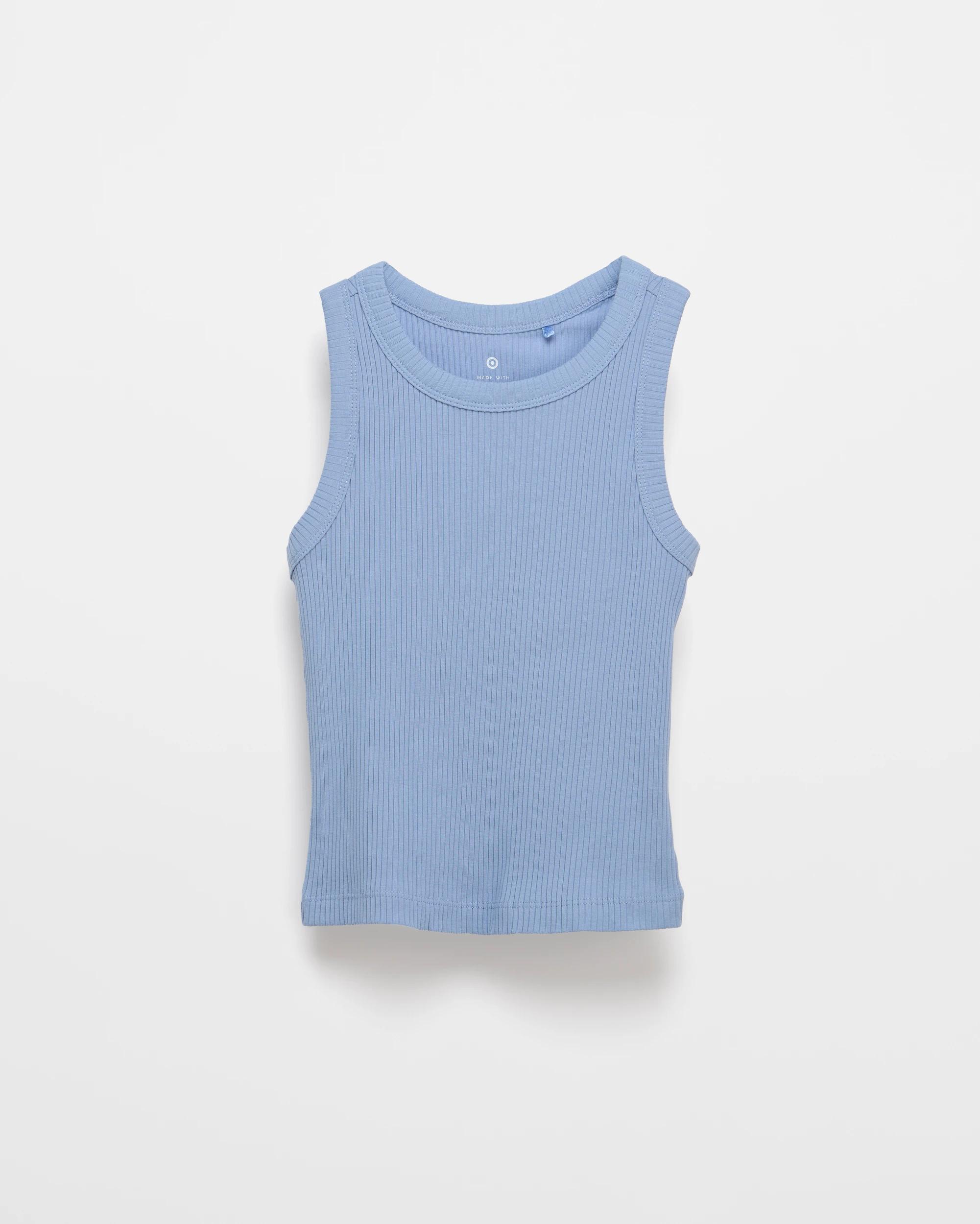 6 Target Australian Cotton Racer Back Rib Tank BLUE, 6 of 7