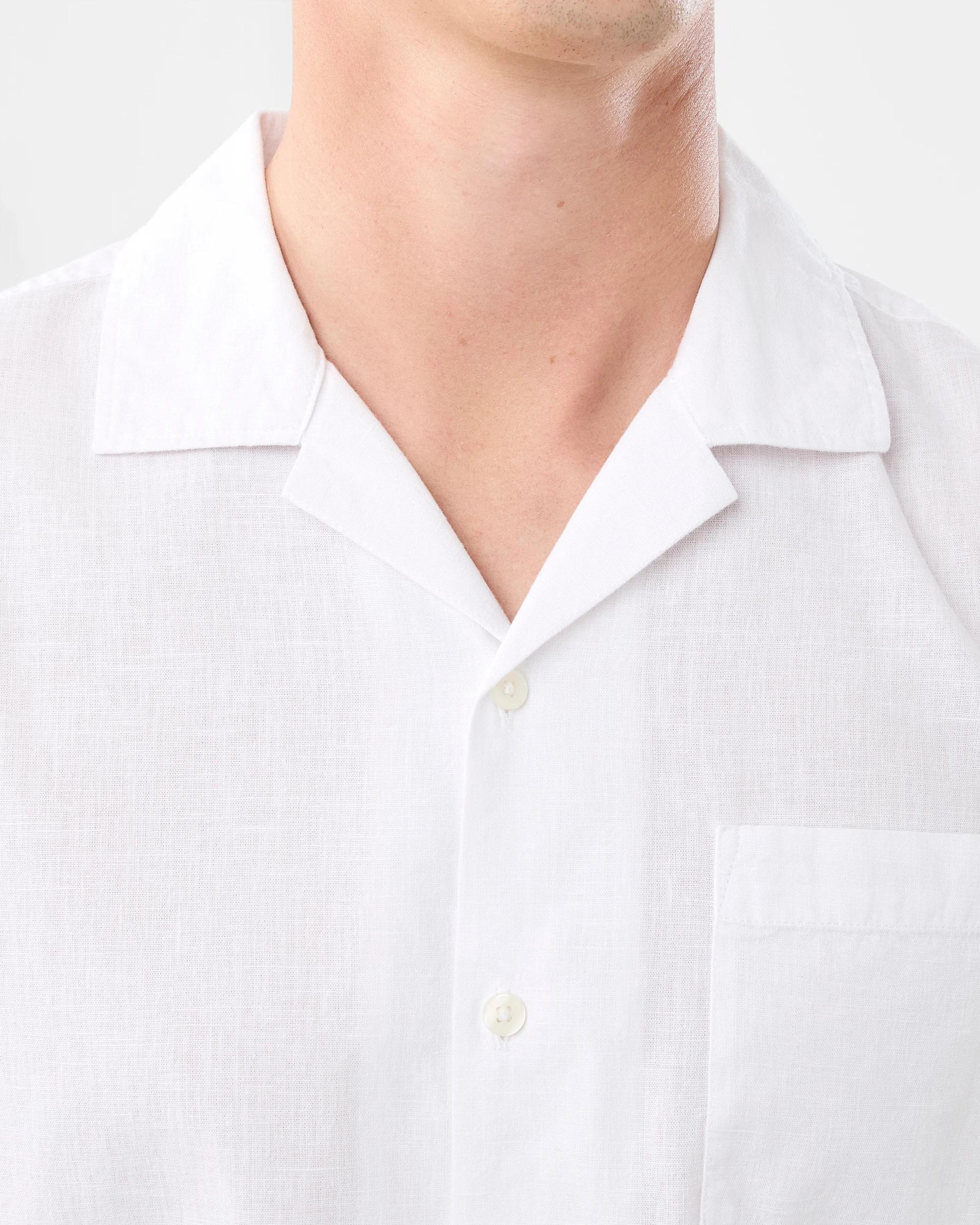 5 Short Sleeve Cotton Linen Shirt White, 5 of 7