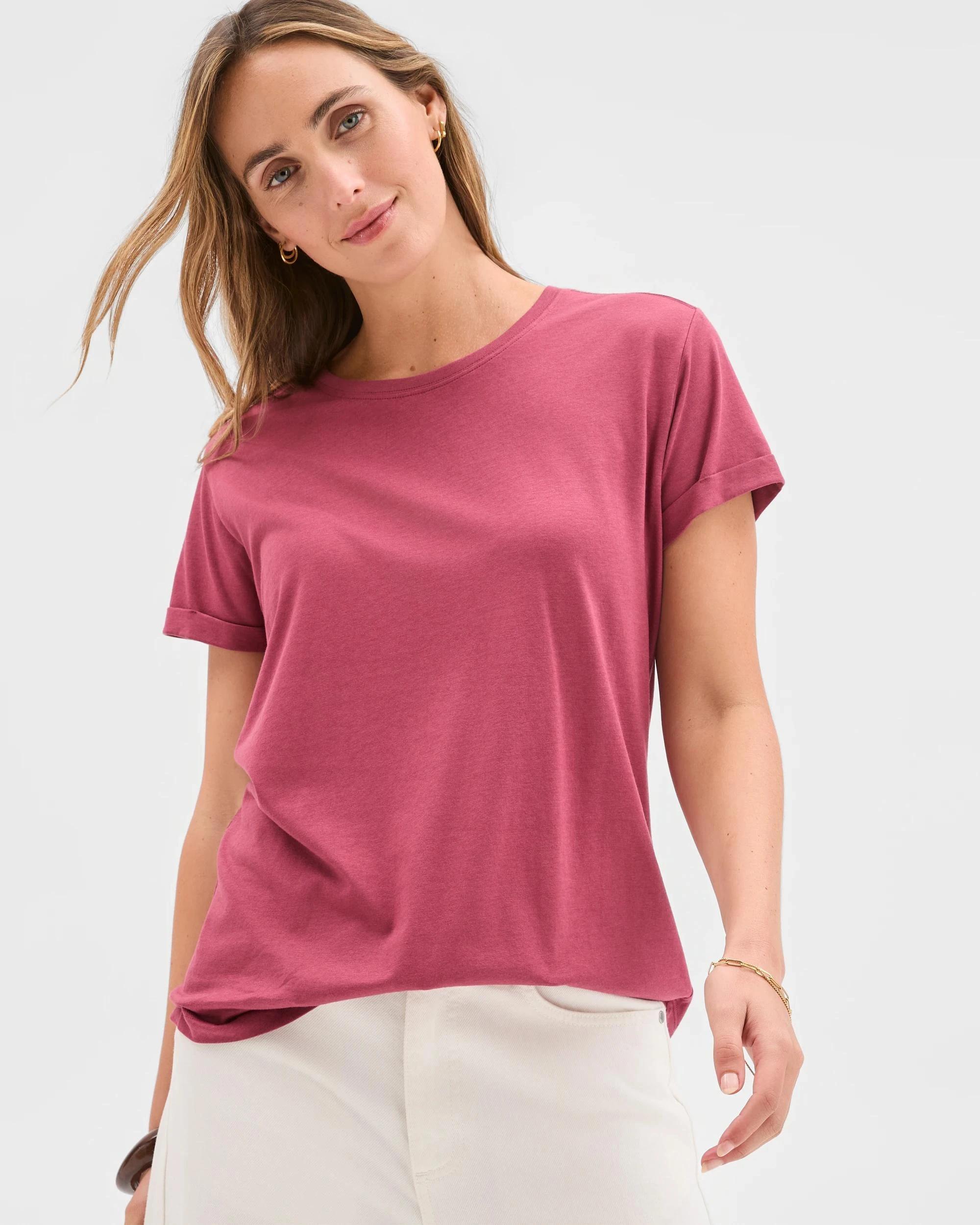 2 Target Cotton/Modal Relaxed Crew T-Shirt MULBERRY, 2 of 5