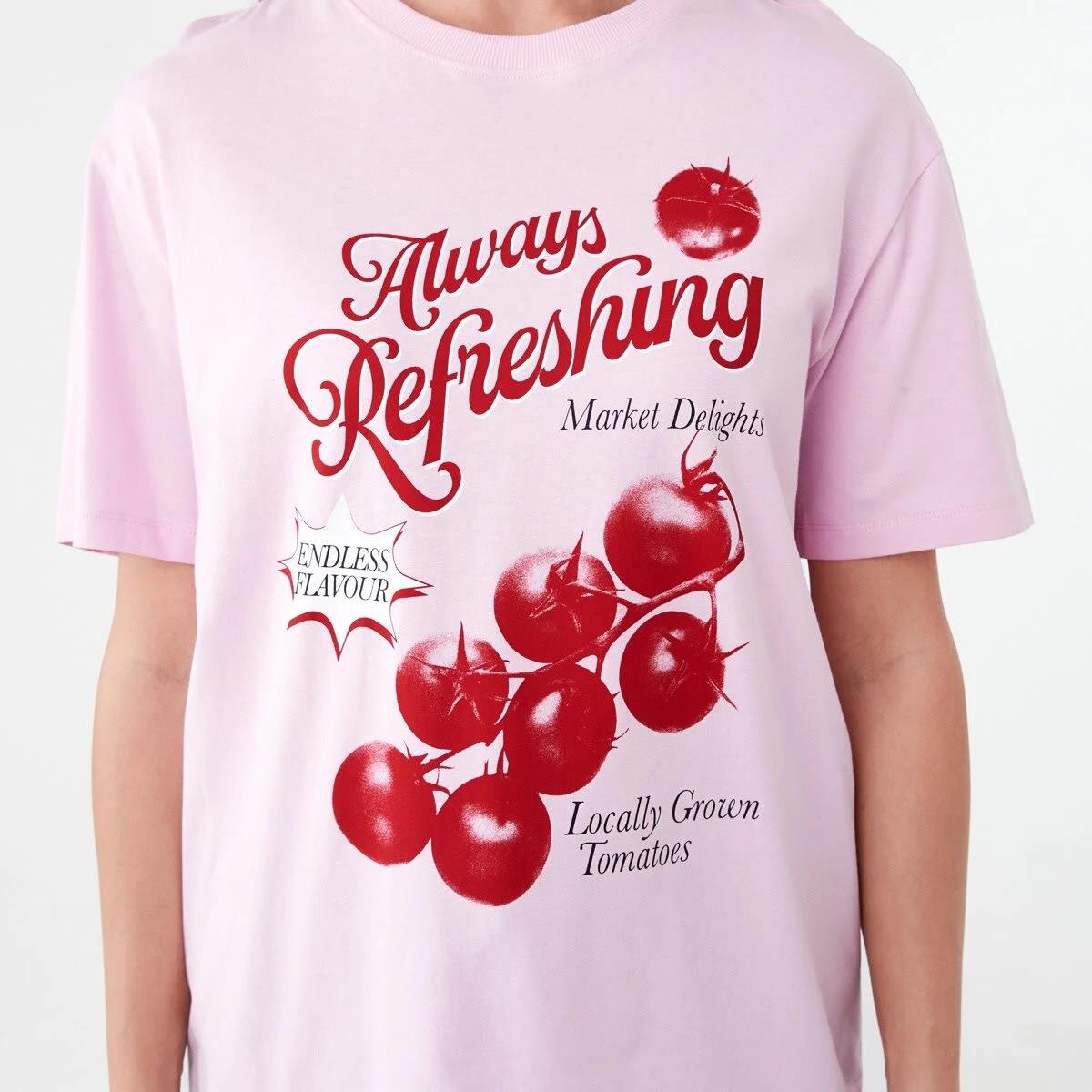 5 Short Sleeve Oversized Boyfriend T-shirt REFRESHING PINK BOUQUET, 5 of 5