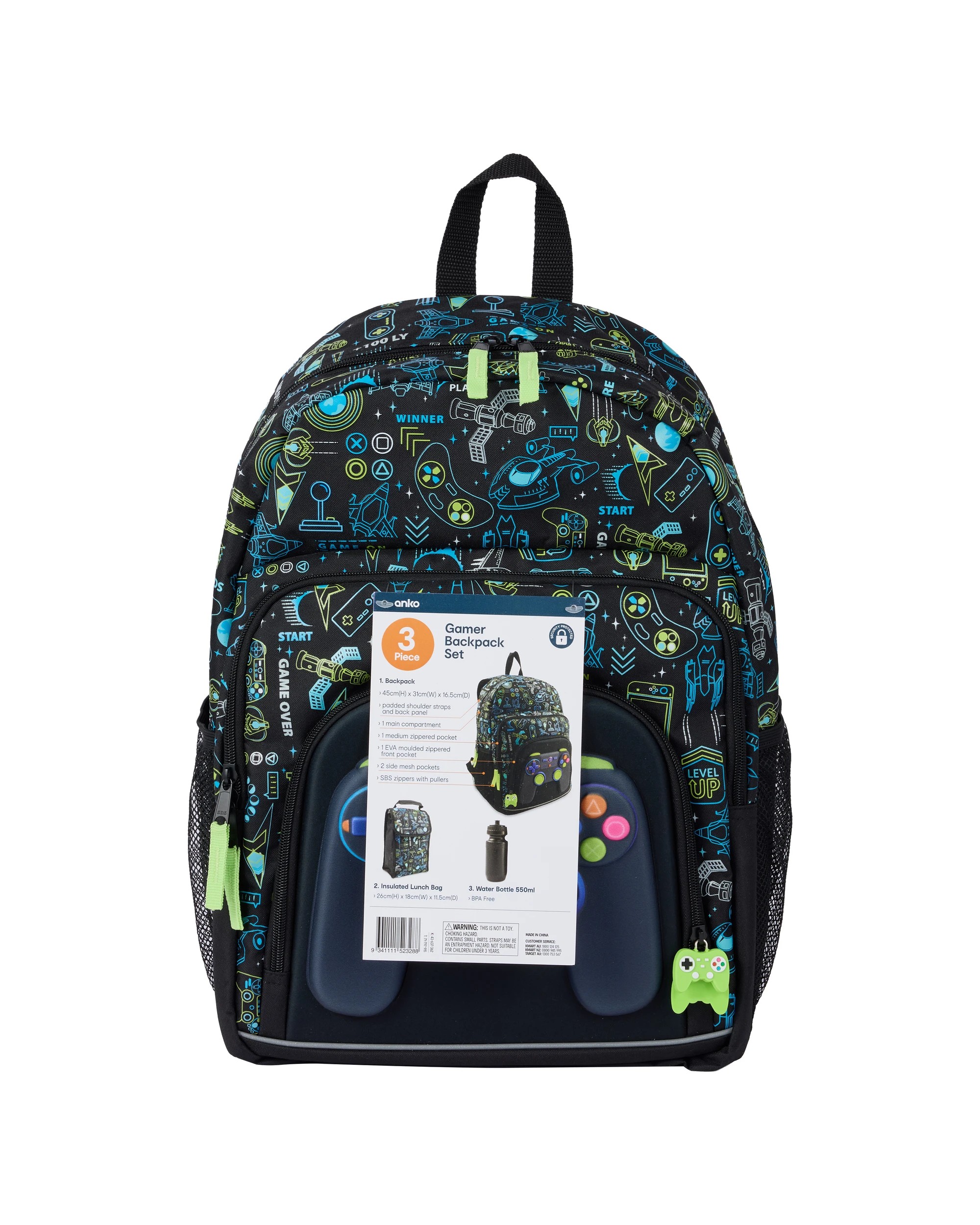 9 3 Piece Gamer Backpack Set, 9 of 9