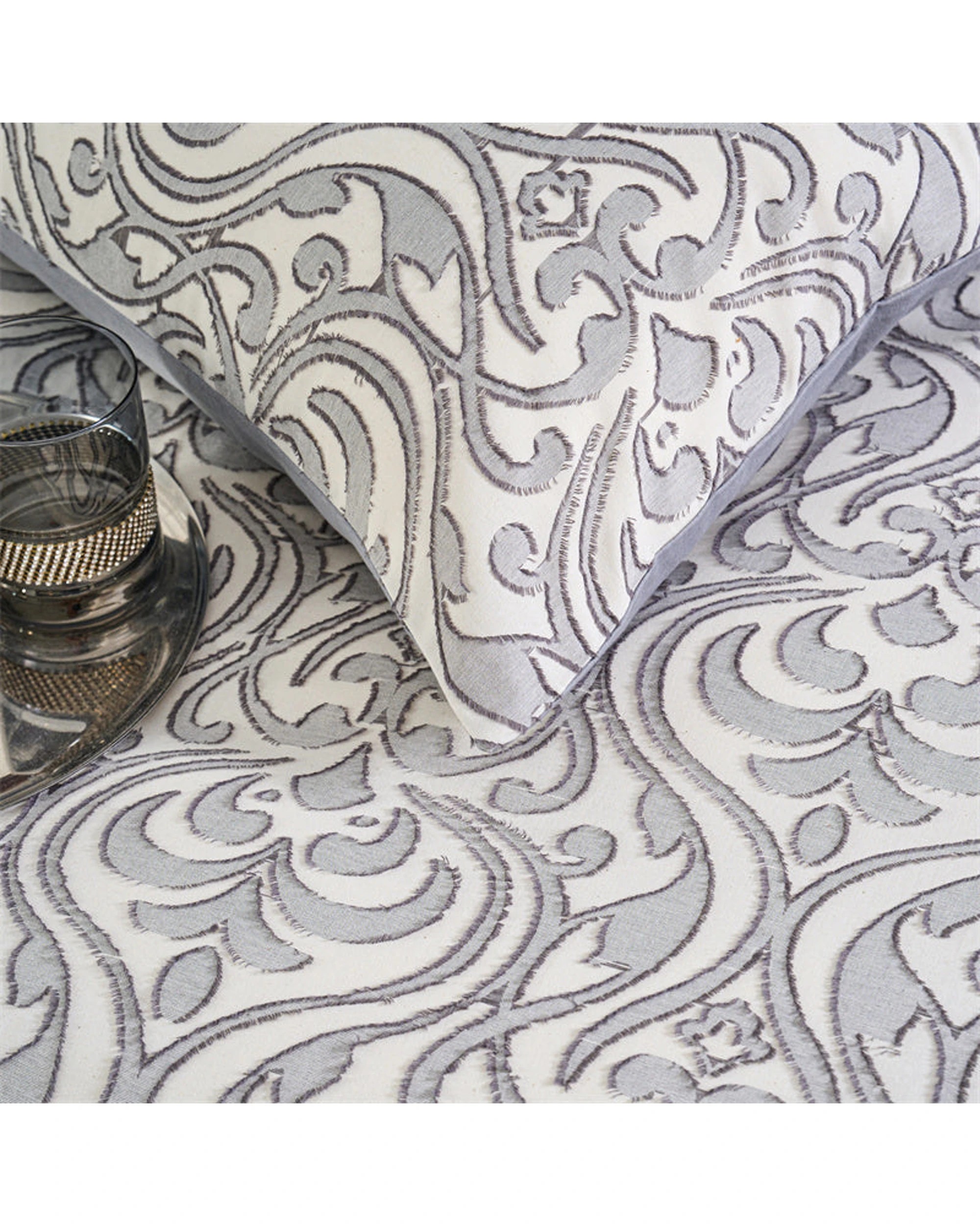 4 Cotton More 100% Cotton Cut Flower Patchwork Quilt Cover Set King - Grey, 4 of 7