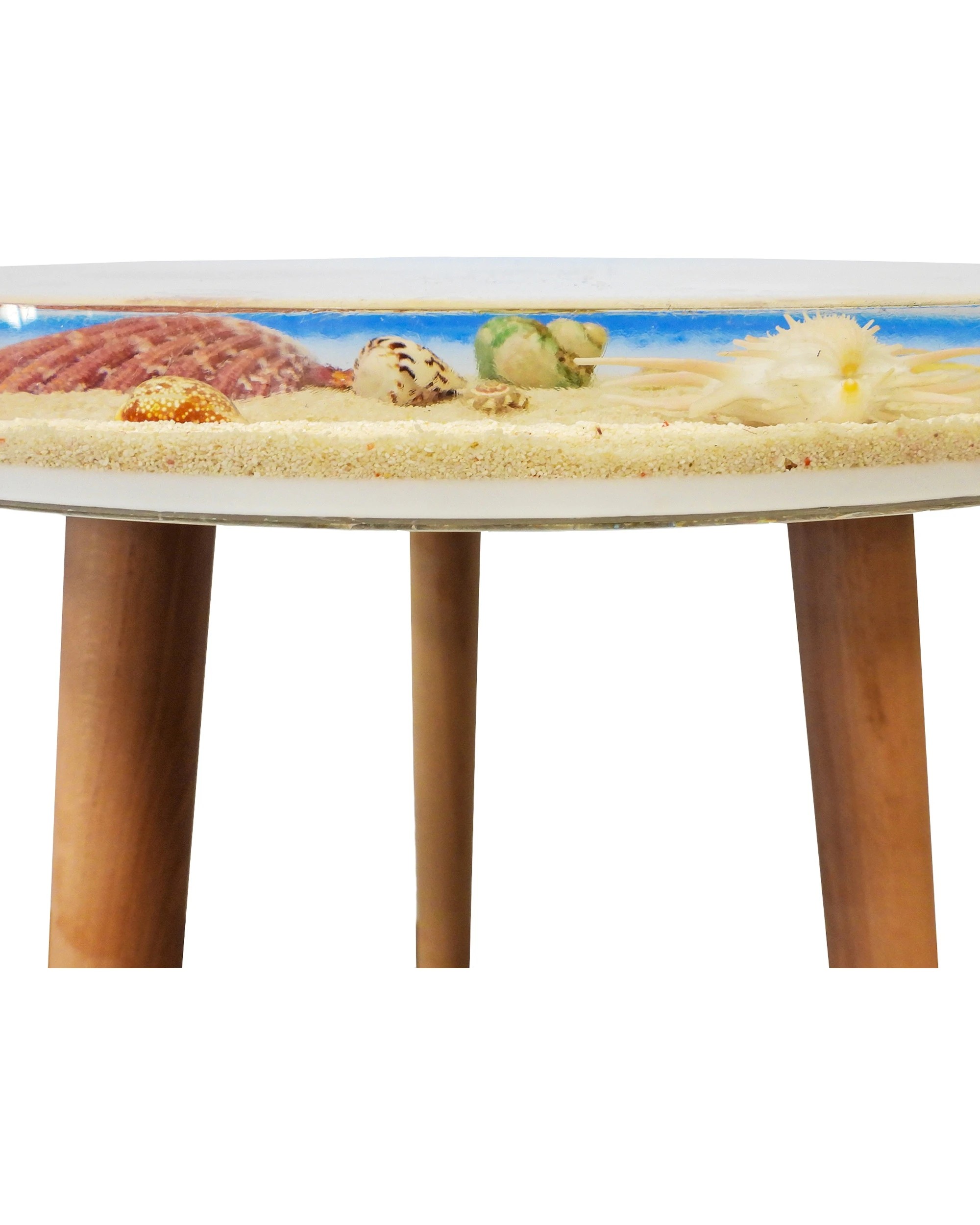 5 Leni Resin Side Table Handmade Shell Beach - Natural, 5 of 6
