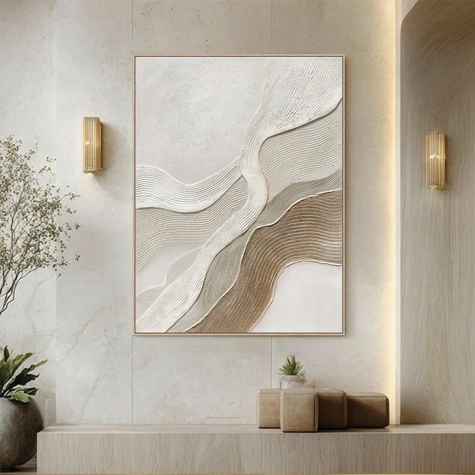3 Moda Living Contour Drift Hand-Painted Textured Canvas Wall Art - Multi, 3 of 8