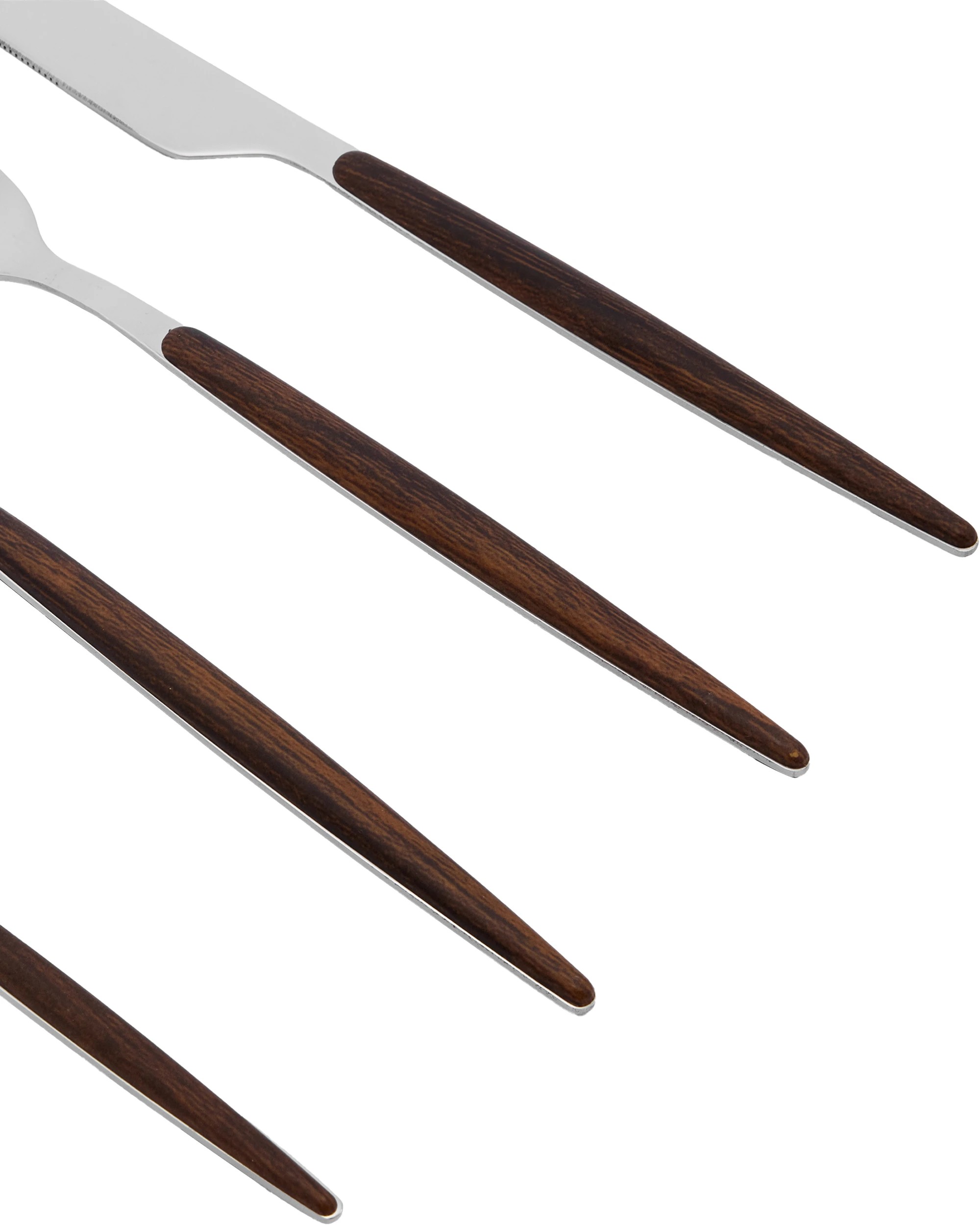 3 16 Piece Wood Look Handle Cutlery Set, 3 of 5